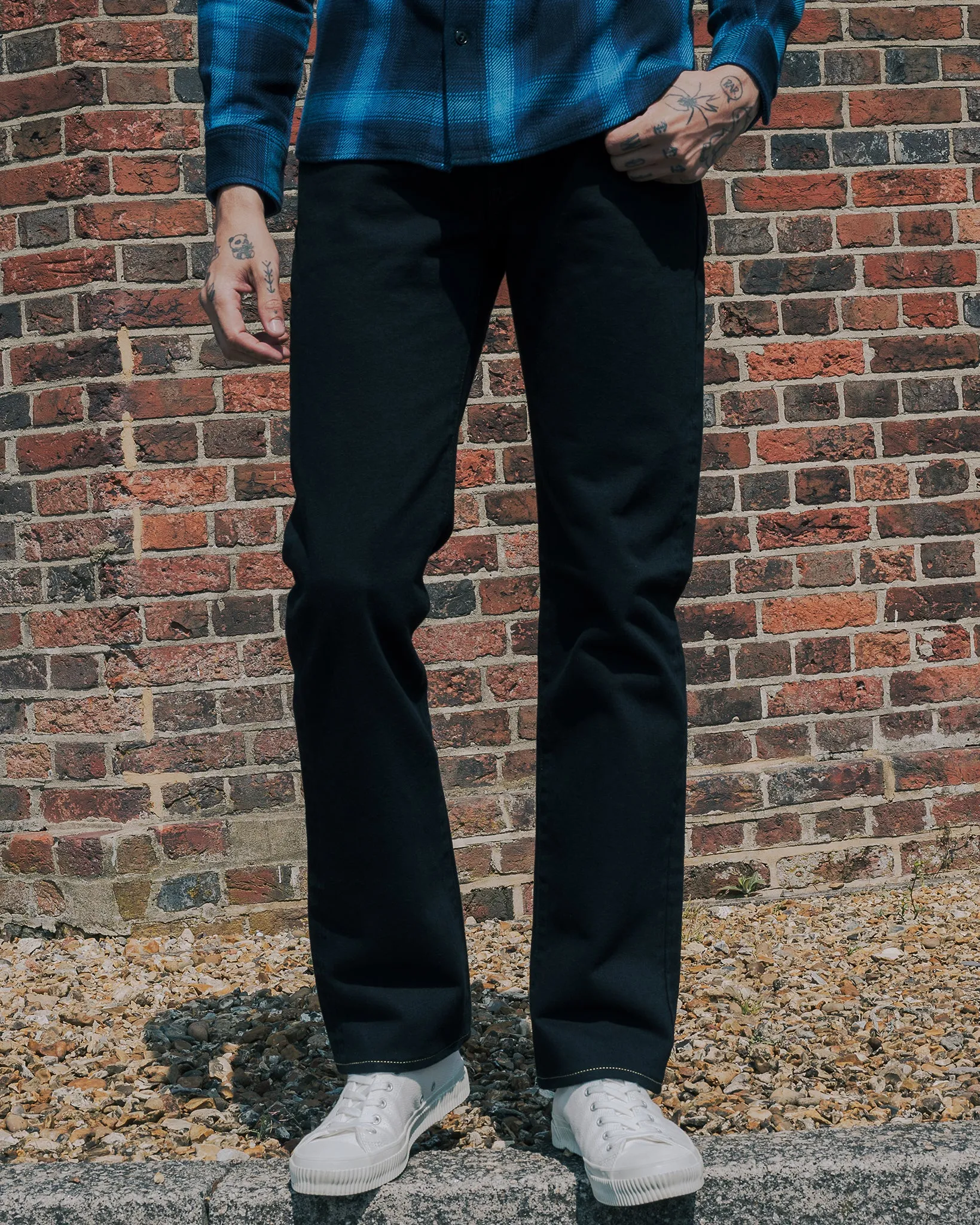 14oz Broken Twill Selvedge Denim Slim Straight Cut Jeans - Indigo Overyded Black sold by Iron Heart product image thumbnail 4