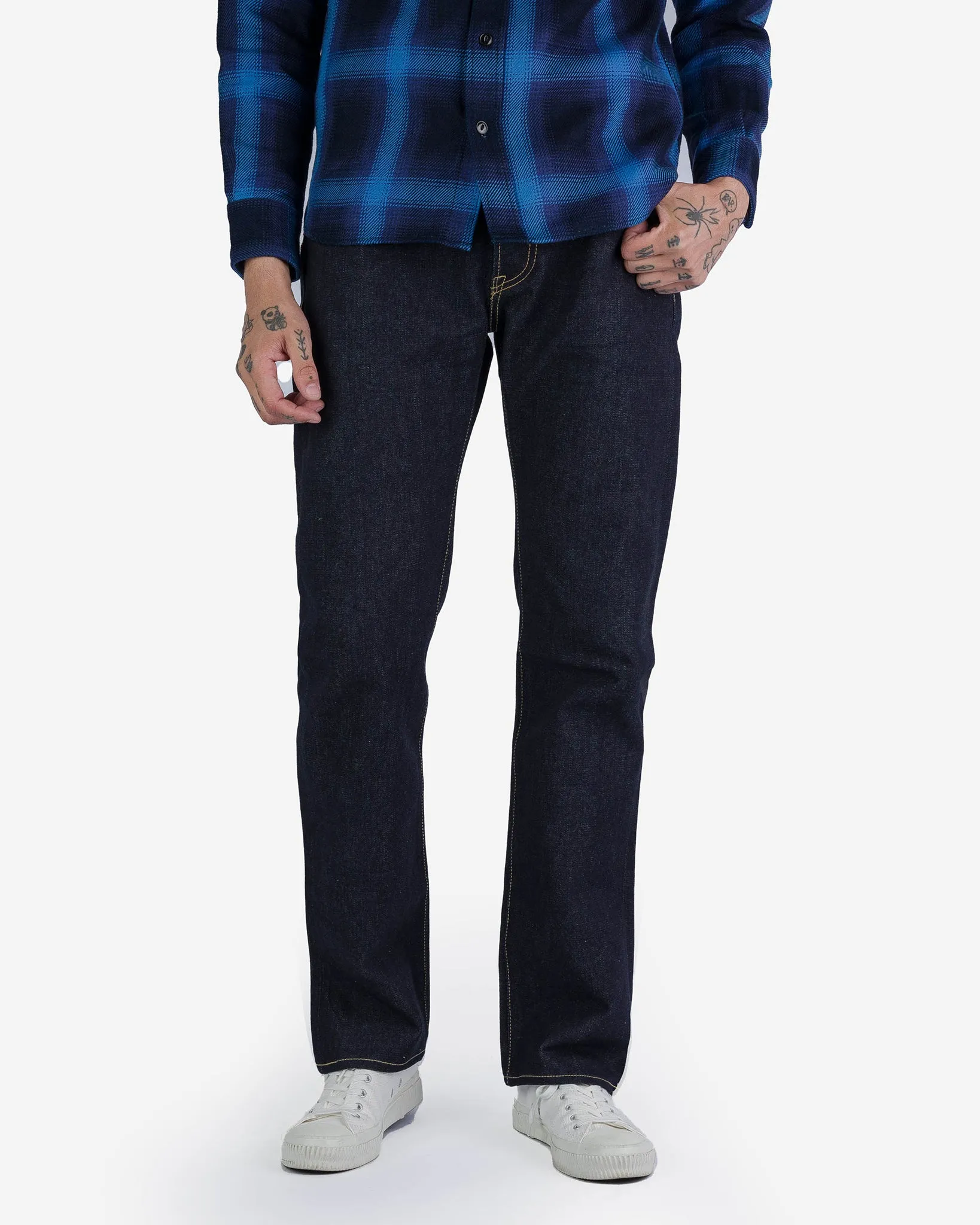 14oz Broken Twill Selvedge Denim Slim Straight Cut Jeans - Indigo sold by Iron Heart product image thumbnail 2