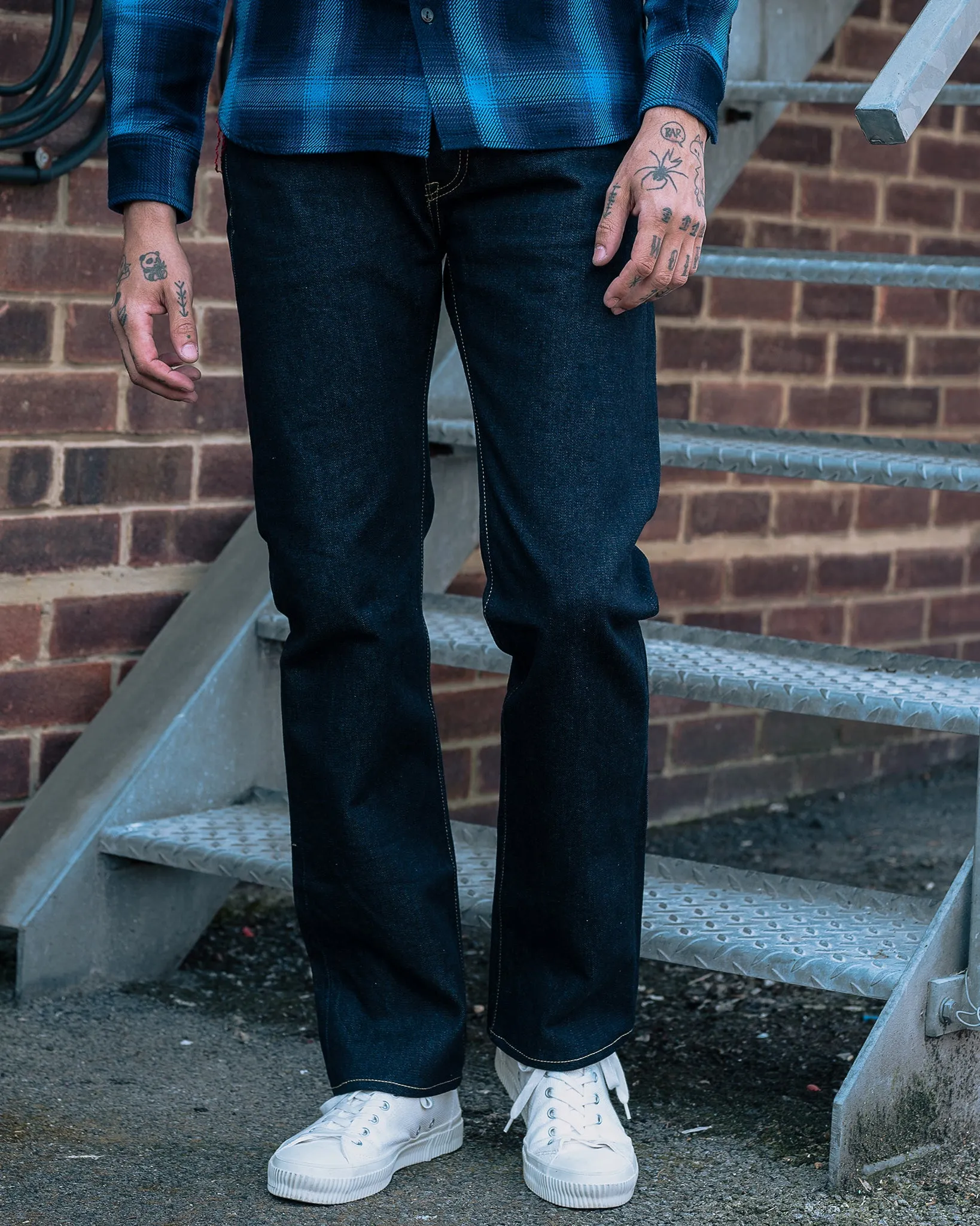 14oz Broken Twill Selvedge Denim Slim Straight Cut Jeans - Indigo sold by Iron Heart product image thumbnail 4