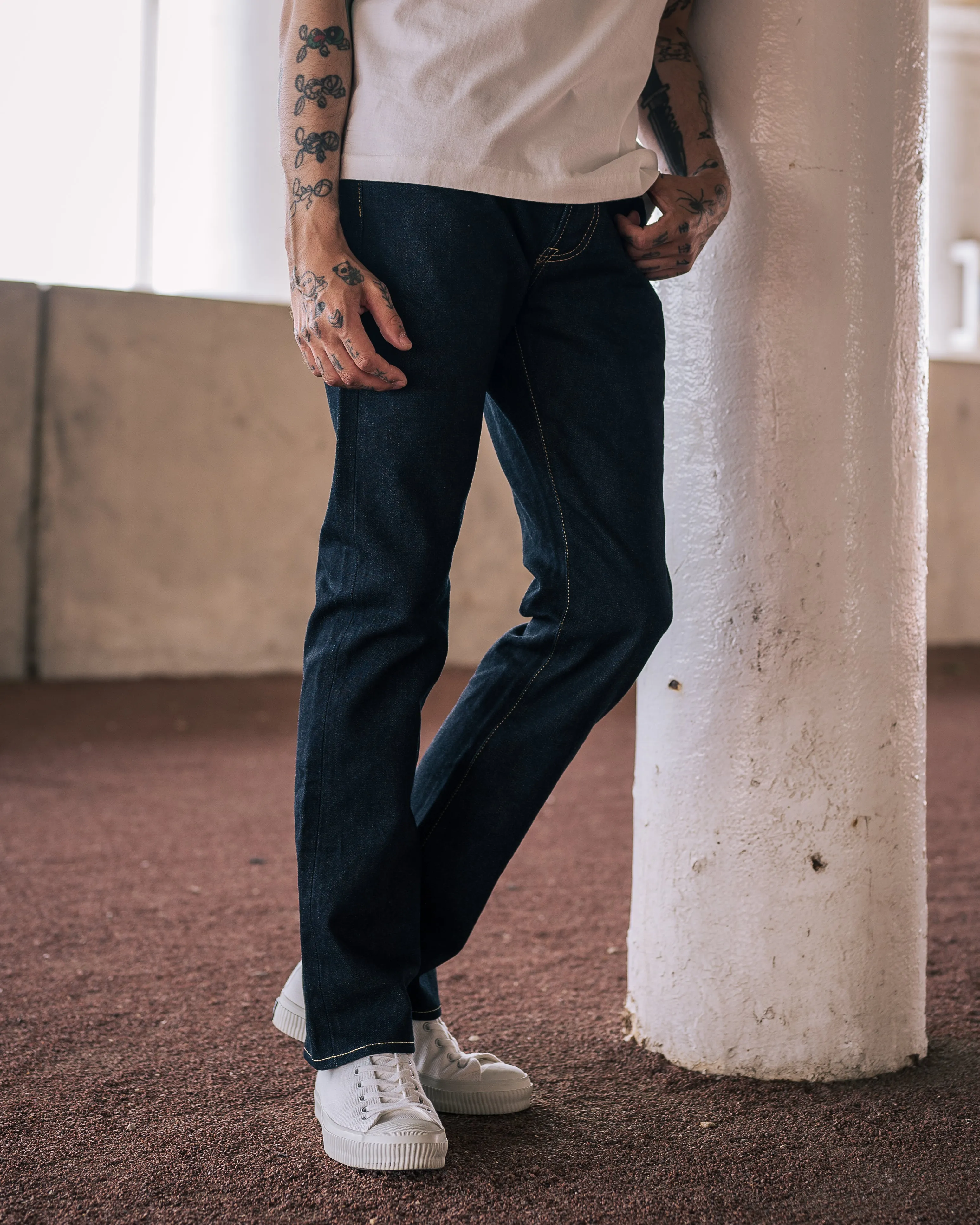 14oz Broken Twill Selvedge Denim Slim Cut Jeans - Indigo sold by Iron Heart product image thumbnail 4