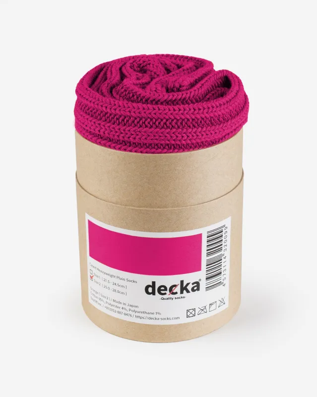 Decka Cased Heavyweight Plain Socks - Pink sold by Iron Heart