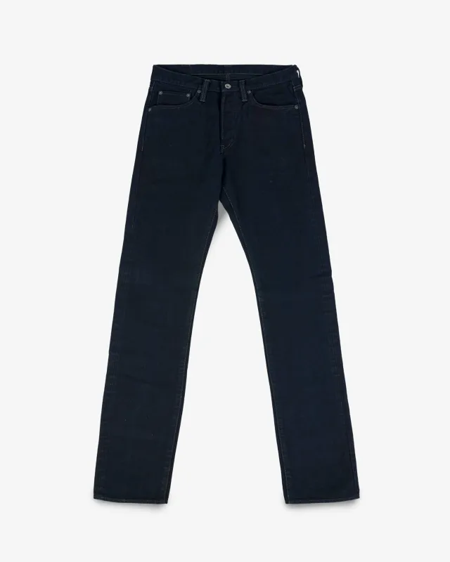 14oz Broken Twill Selvedge Denim Slim Cut Jeans - Indigo Overdyed Black sold by Iron Heart