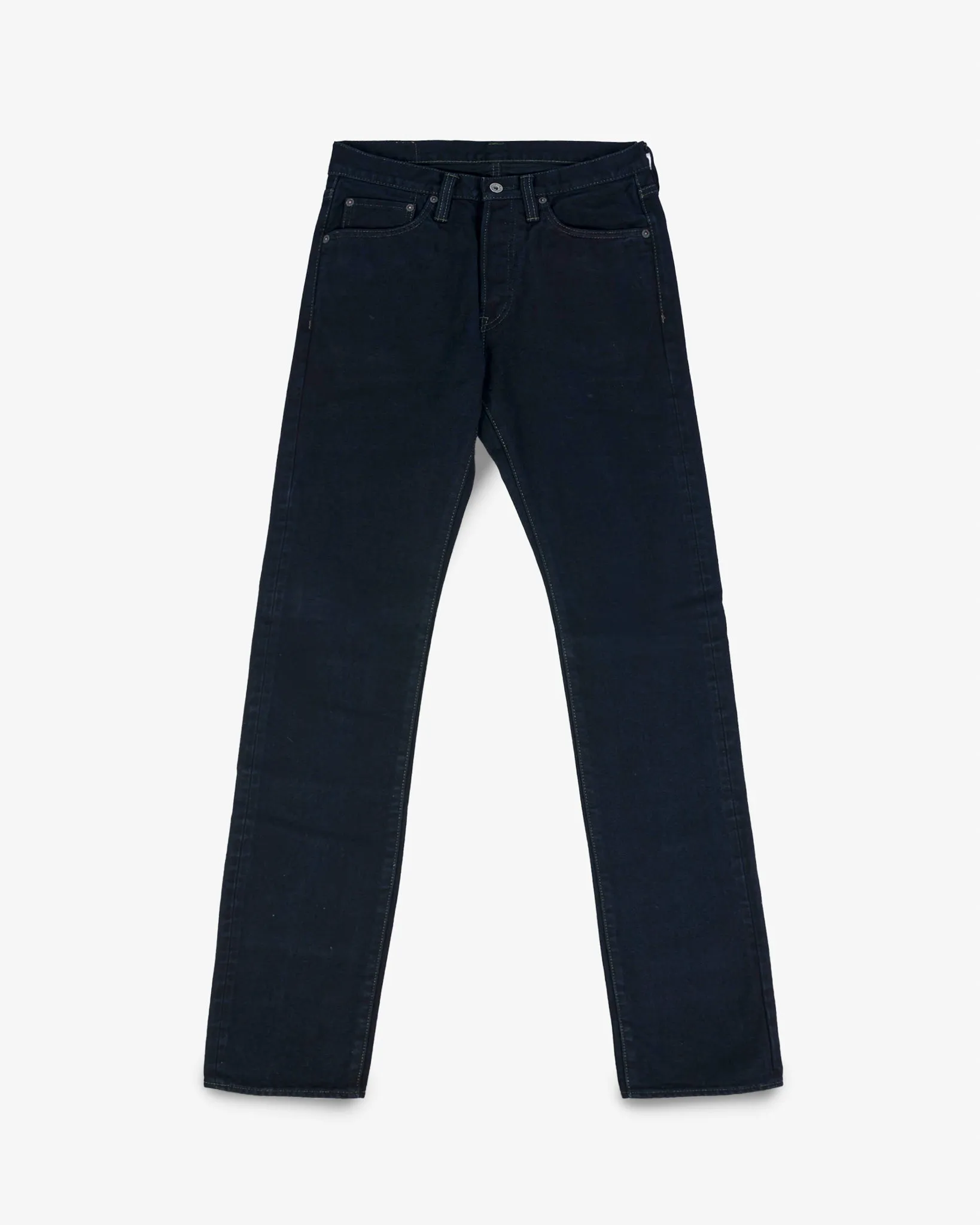 14oz Broken Twill Selvedge Denim Slim Cut Jeans - Indigo Overdyed Black sold by Iron Heart