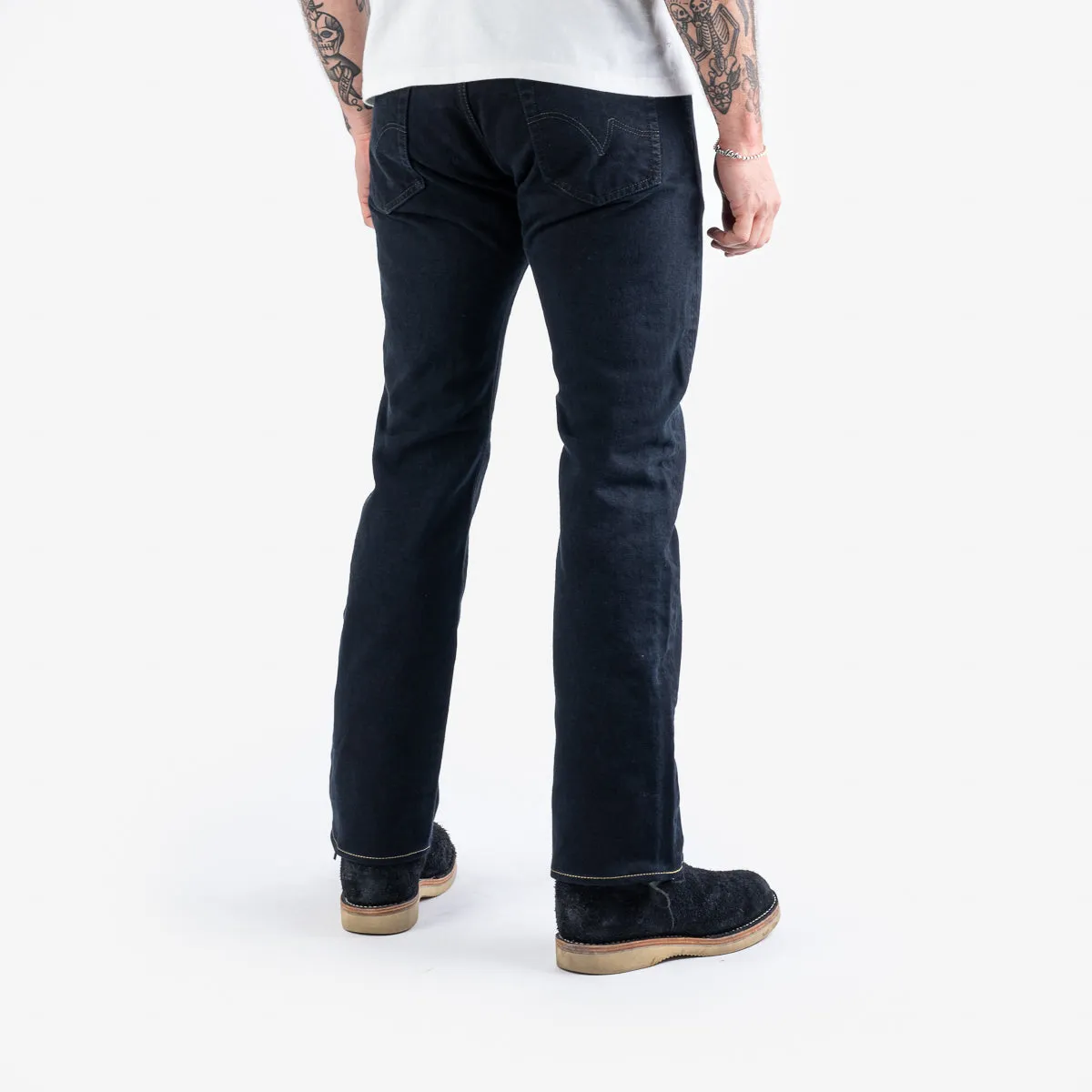 14oz Broken Twill Selvedge Denim Straight Cut Jeans - Indigo Overdyed Black sold by Iron Heart product image thumbnail 3