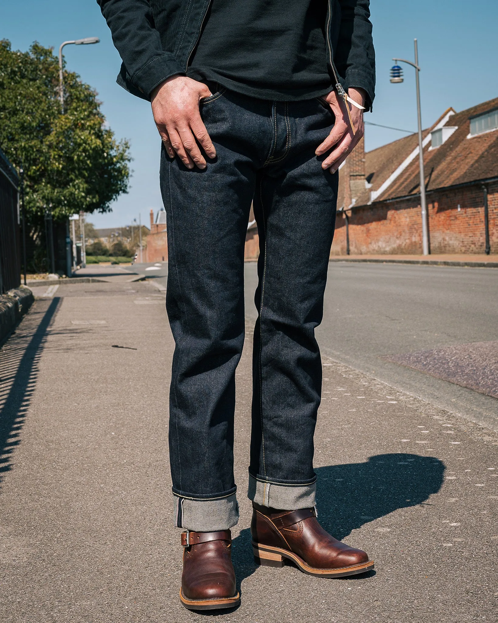 14oz Broken Twill Selvedge Denim Straight Cut Jeans - Indigo sold by Iron Heart product image thumbnail 3