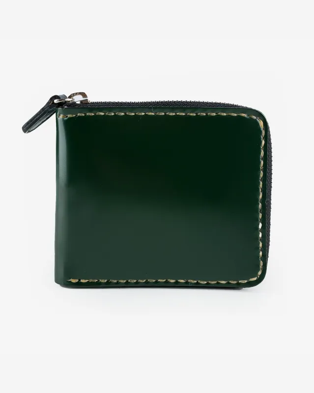 Zip-Secured Shell Cordovan Wallet - Green sold by Iron Heart