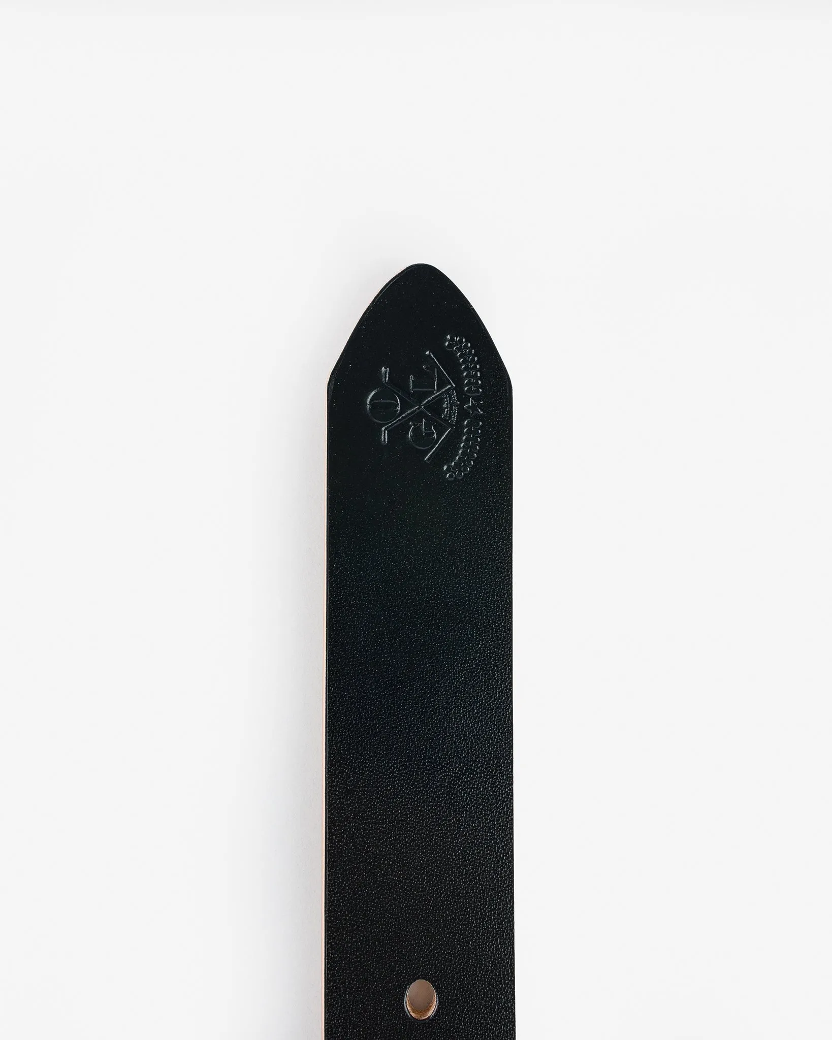 OGL Single Prong Brass Roller Buckle Leather Belt - Hand Dyed Black sold by Iron Heart product image thumbnail 5