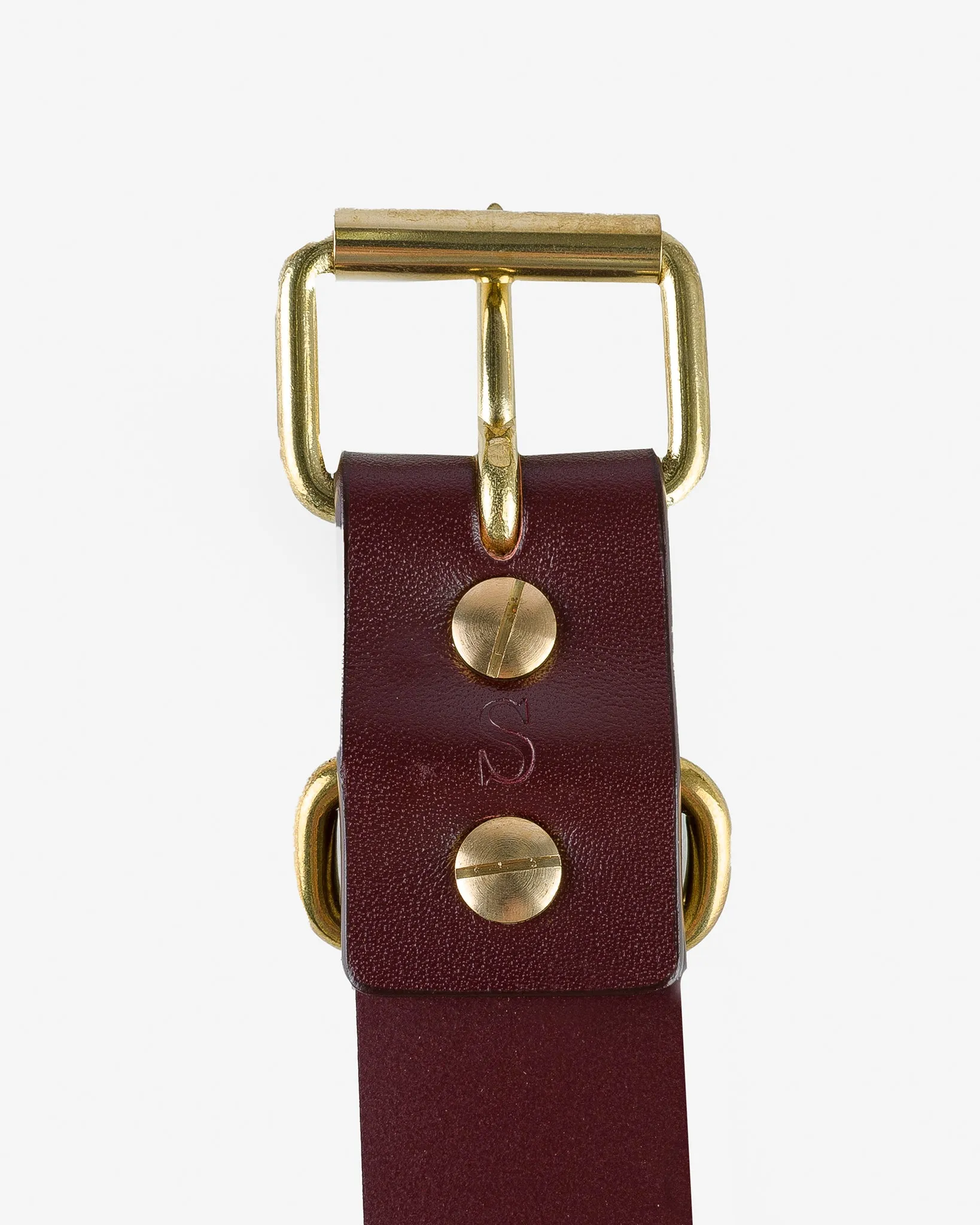 OGL Single Prong Brass Roller Buckle Leather Belt - Full Dyed Brown sold by Iron Heart product image thumbnail 4