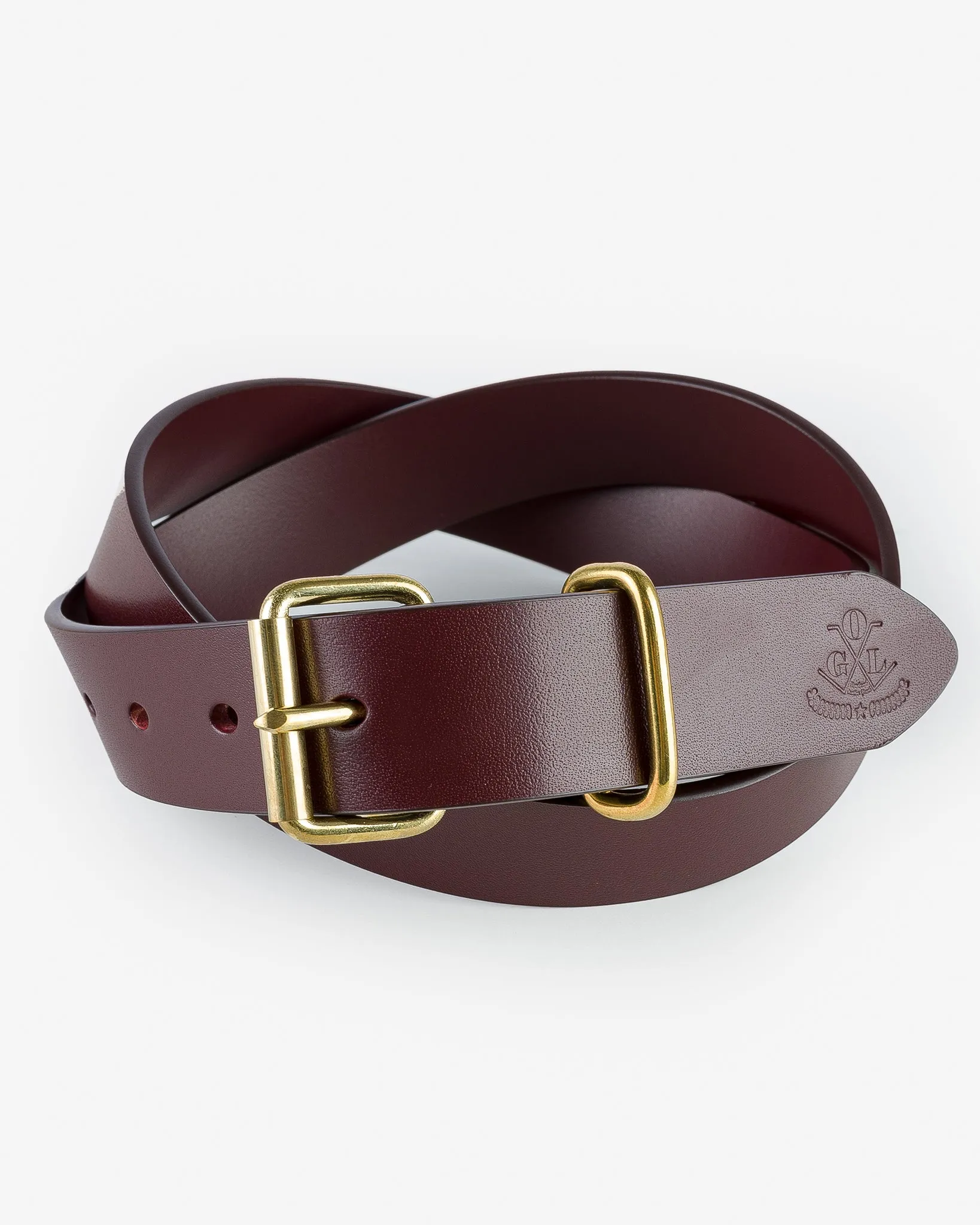 OGL Single Prong Brass Roller Buckle Leather Belt - Full Dyed Brown sold by Iron Heart
