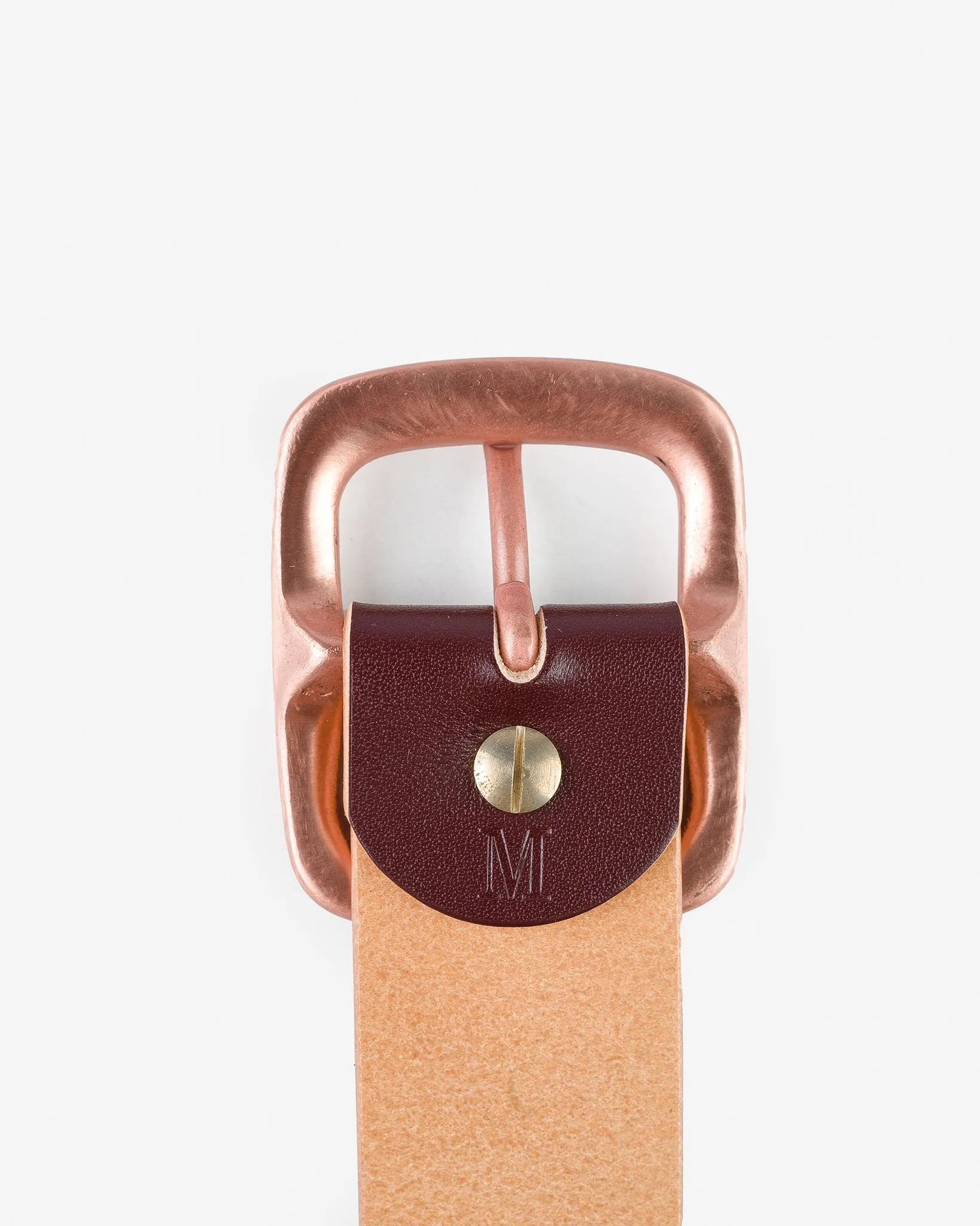 OGL Single Prong Copper Garrison Buckle Leather Belt - Hand Dyed Brown sold by Iron Heart product image thumbnail 3