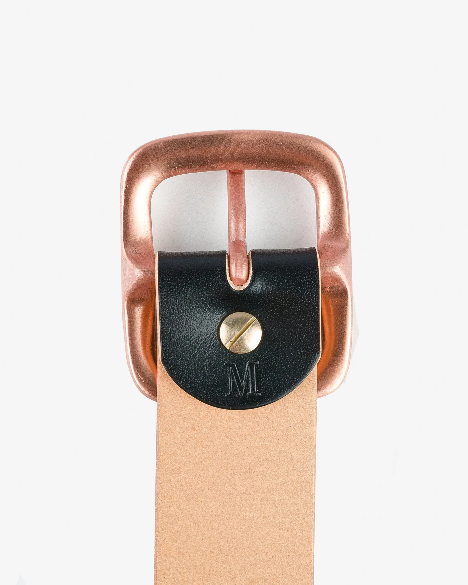 OGL Single Prong Copper Garrison Buckle Leather Belt - Hand Dyed Black sold by Iron Heart product image thumbnail 3