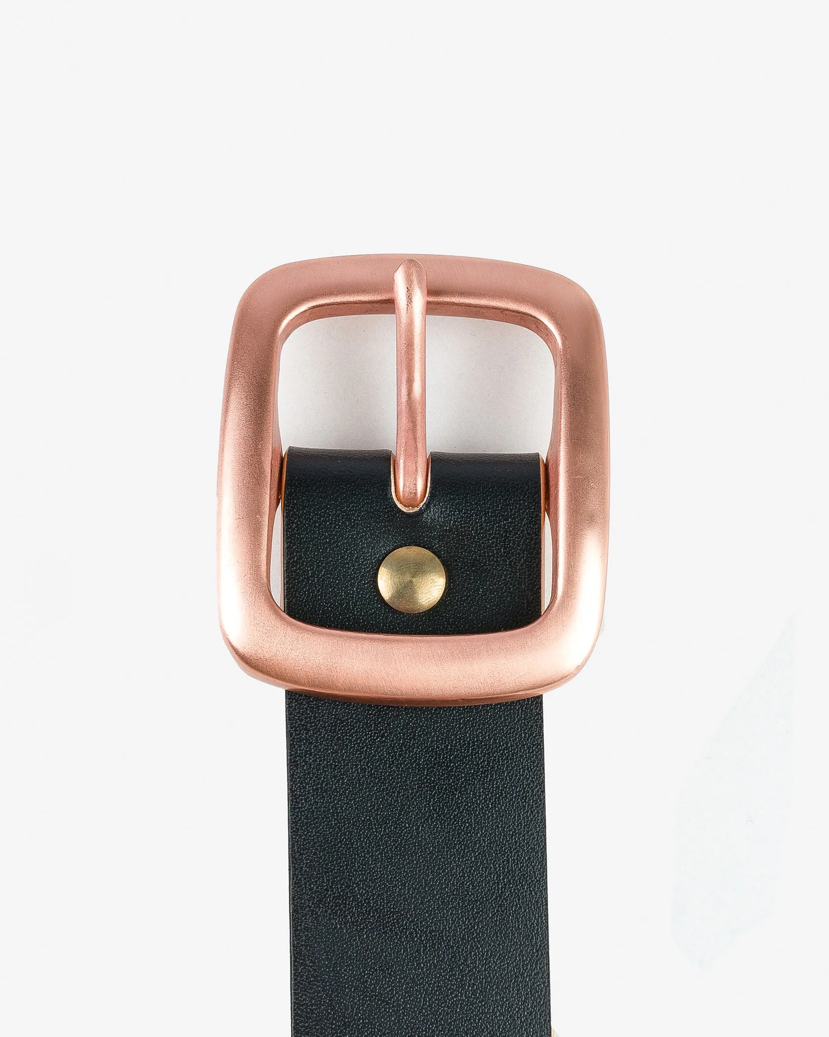OGL Single Prong Copper Garrison Buckle Leather Belt - Hand Dyed Black sold by Iron Heart product image thumbnail 2