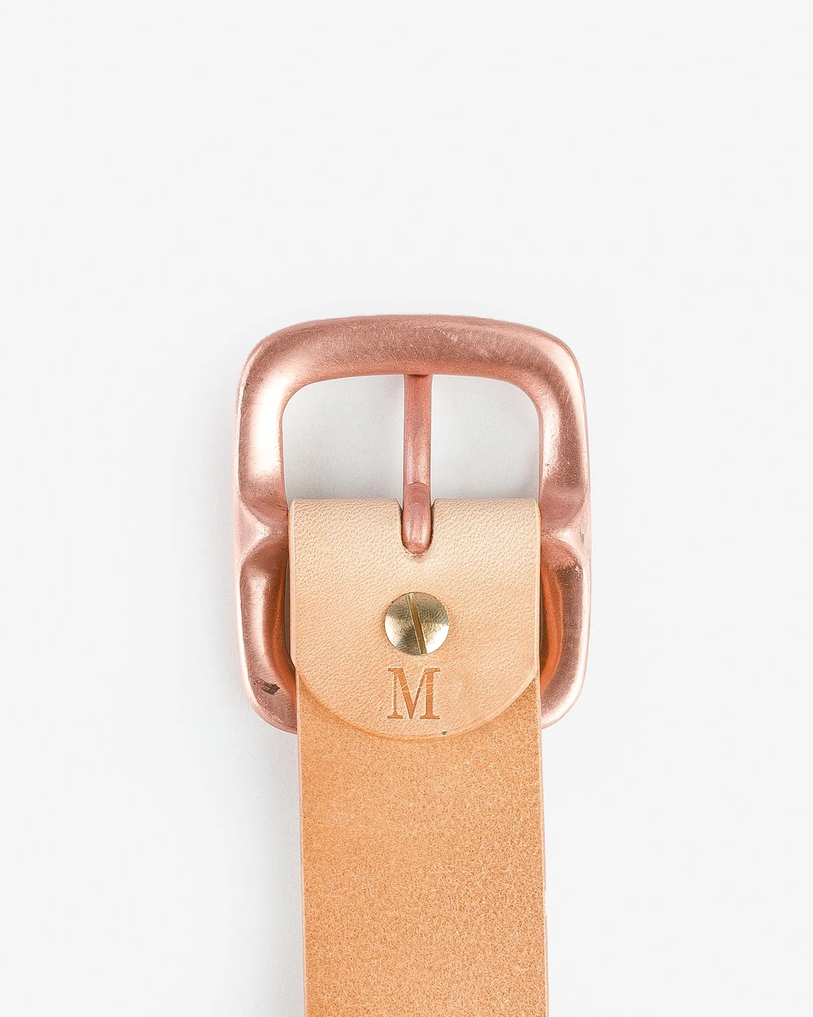 OGL Single Prong Copper Garrison Buckle Leather Belt - Natural sold by Iron Heart product image thumbnail 3