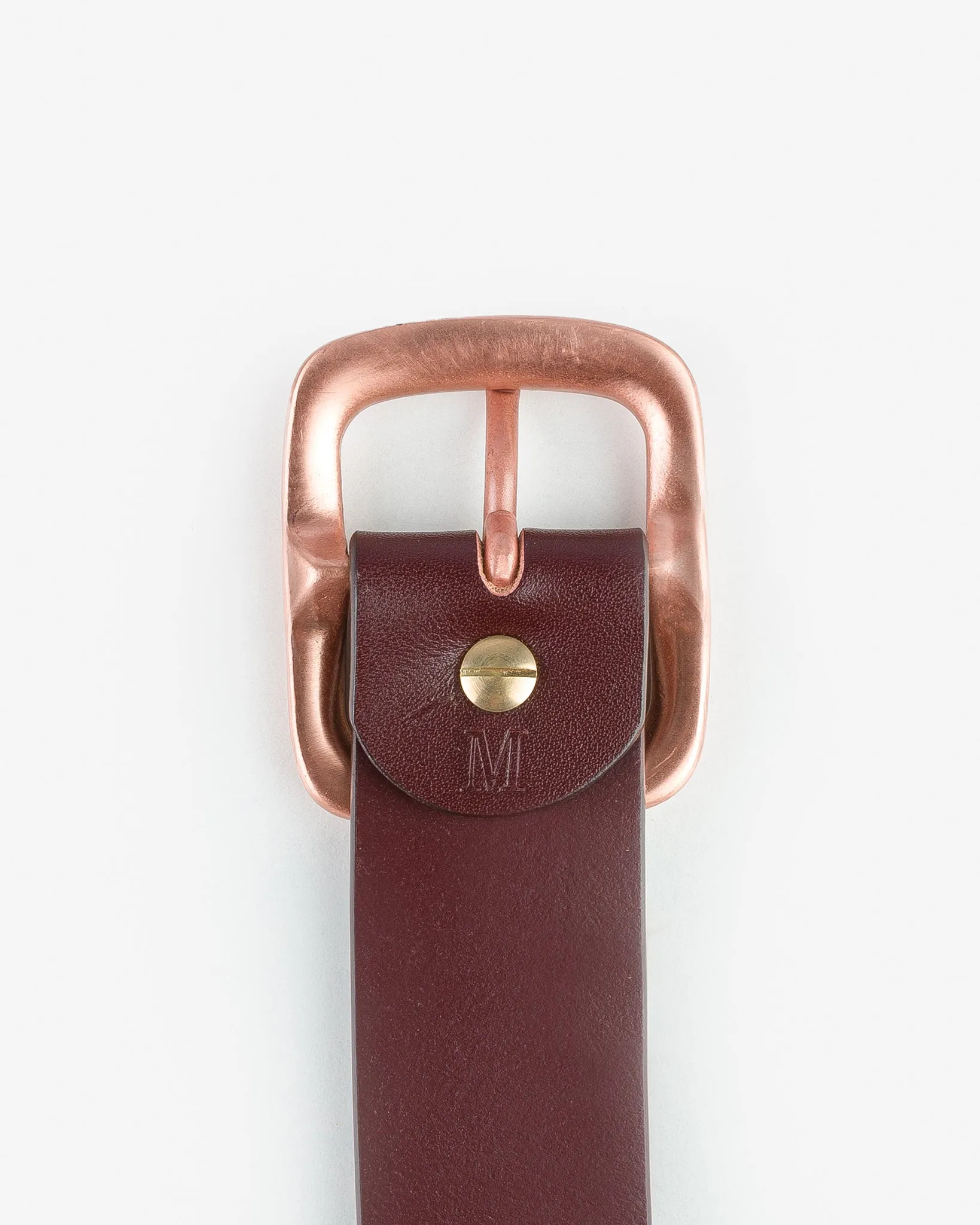 OGL Single Prong Copper Garrison Buckle Leather Belt - Full Dyed Brown sold by Iron Heart product image thumbnail 3
