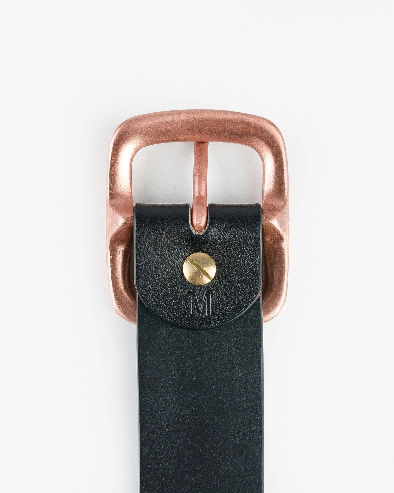 OGL Single Prong Copper Garrison Buckle Leather Belt - Full Dyed Black sold by Iron Heart product image thumbnail 3