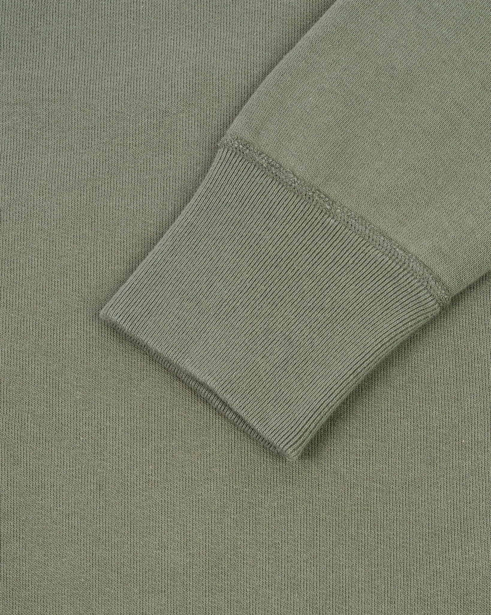 14oz Ultra Heavyweight Loopwheel Cotton Crew Neck Sweat - Olive sold by Iron Heart product image thumbnail 5