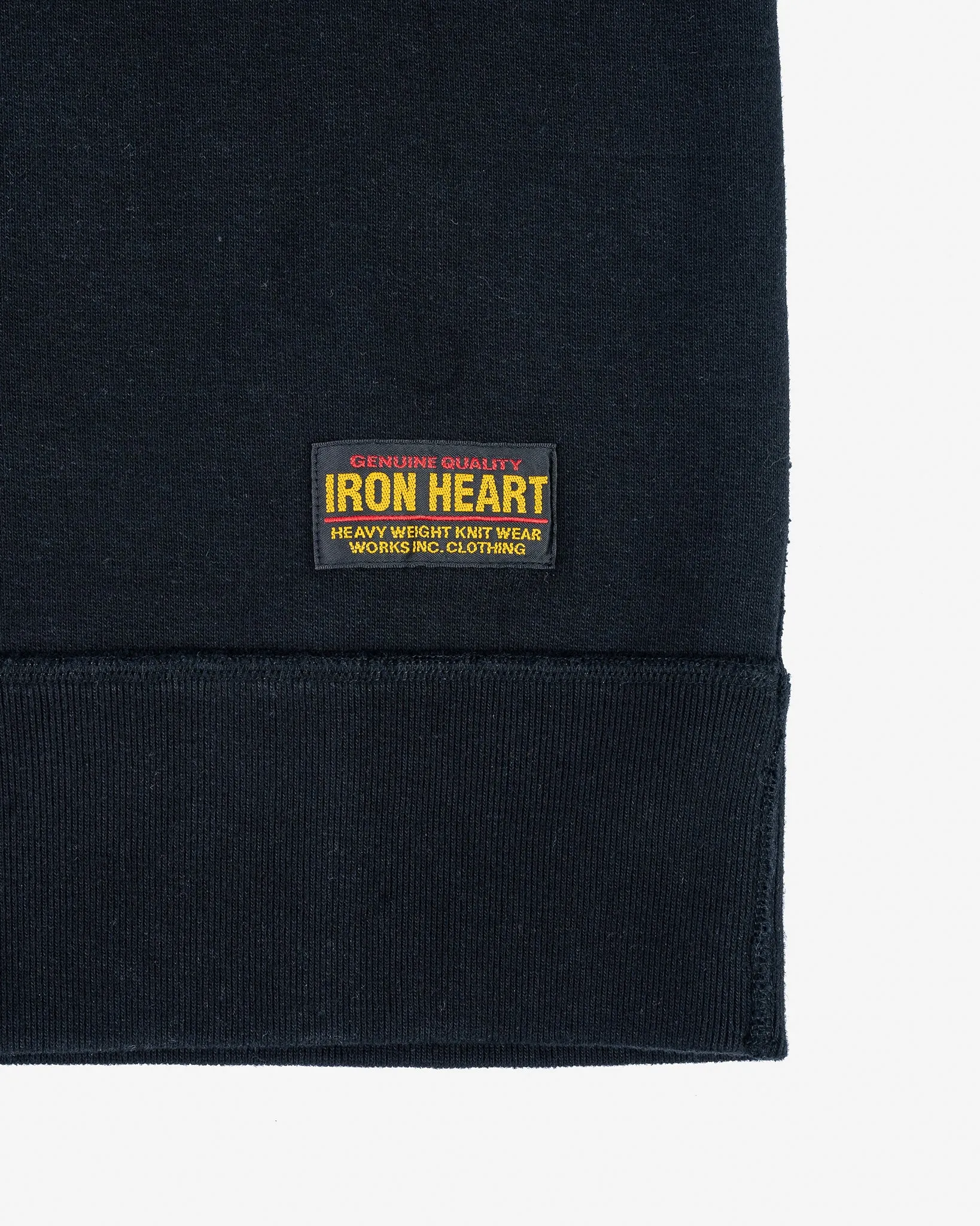 14oz Ultra Heavyweight Loopwheel Cotton Crew Neck Sweat - Black sold by Iron Heart product image thumbnail 5