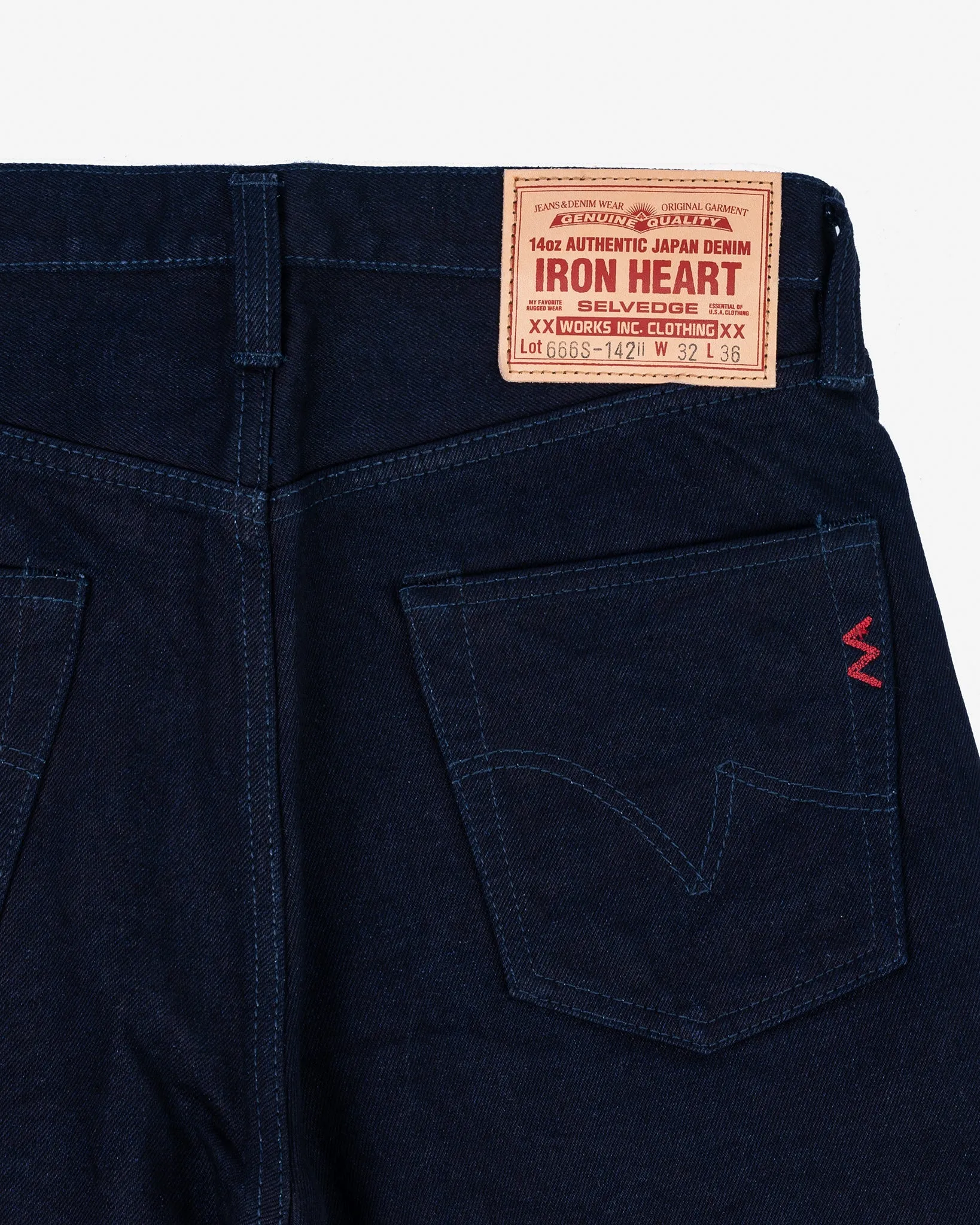 14oz Selvedge Denim Slim Straight Cut Jeans - Indigo/Indigo sold by Iron Heart product image thumbnail 5