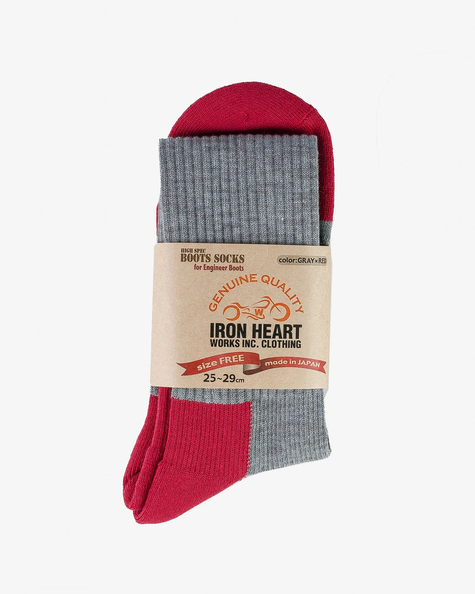 Iron Heart Engineer Socks - Grey/Red sold by Iron Heart product image thumbnail 2