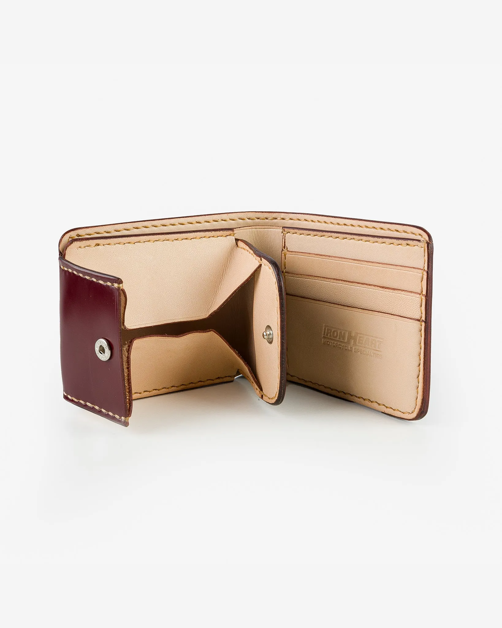 Small Shell Cordovan Wallet - Oxblood sold by Iron Heart product image thumbnail 4