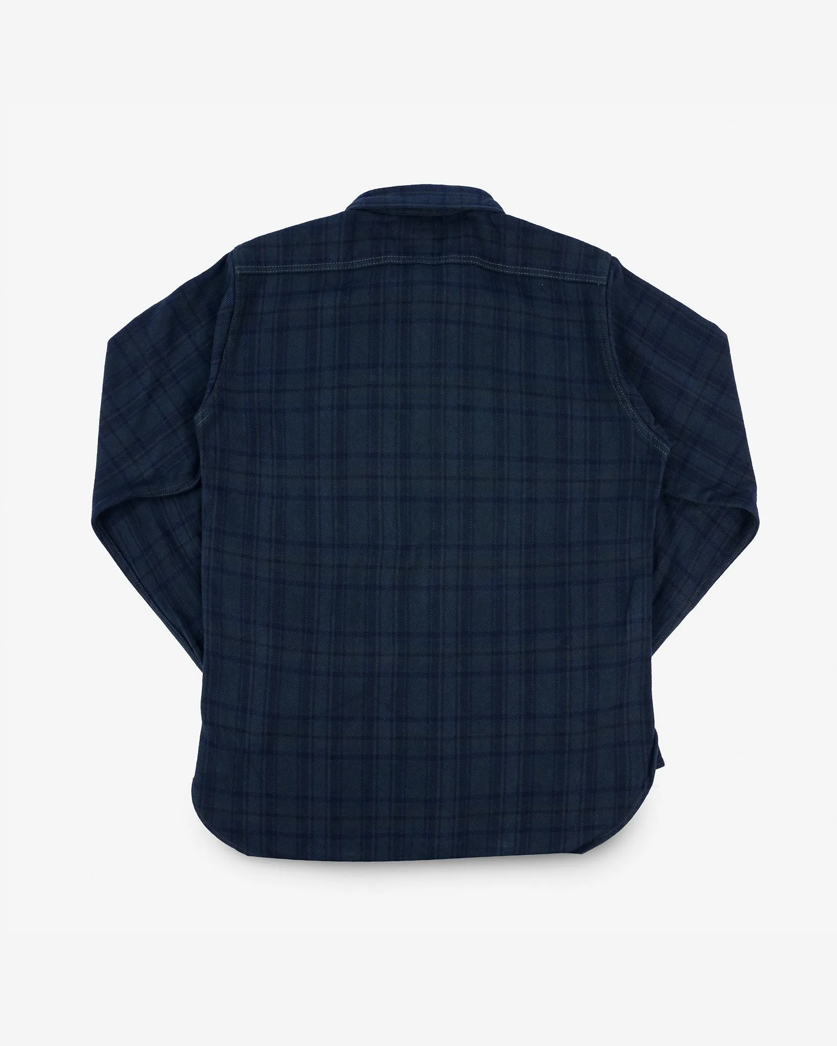 Ultra Heavy Flannel Tartan Check Work Shirt - Green Overdyed Black sold by Iron Heart product image thumbnail 4
