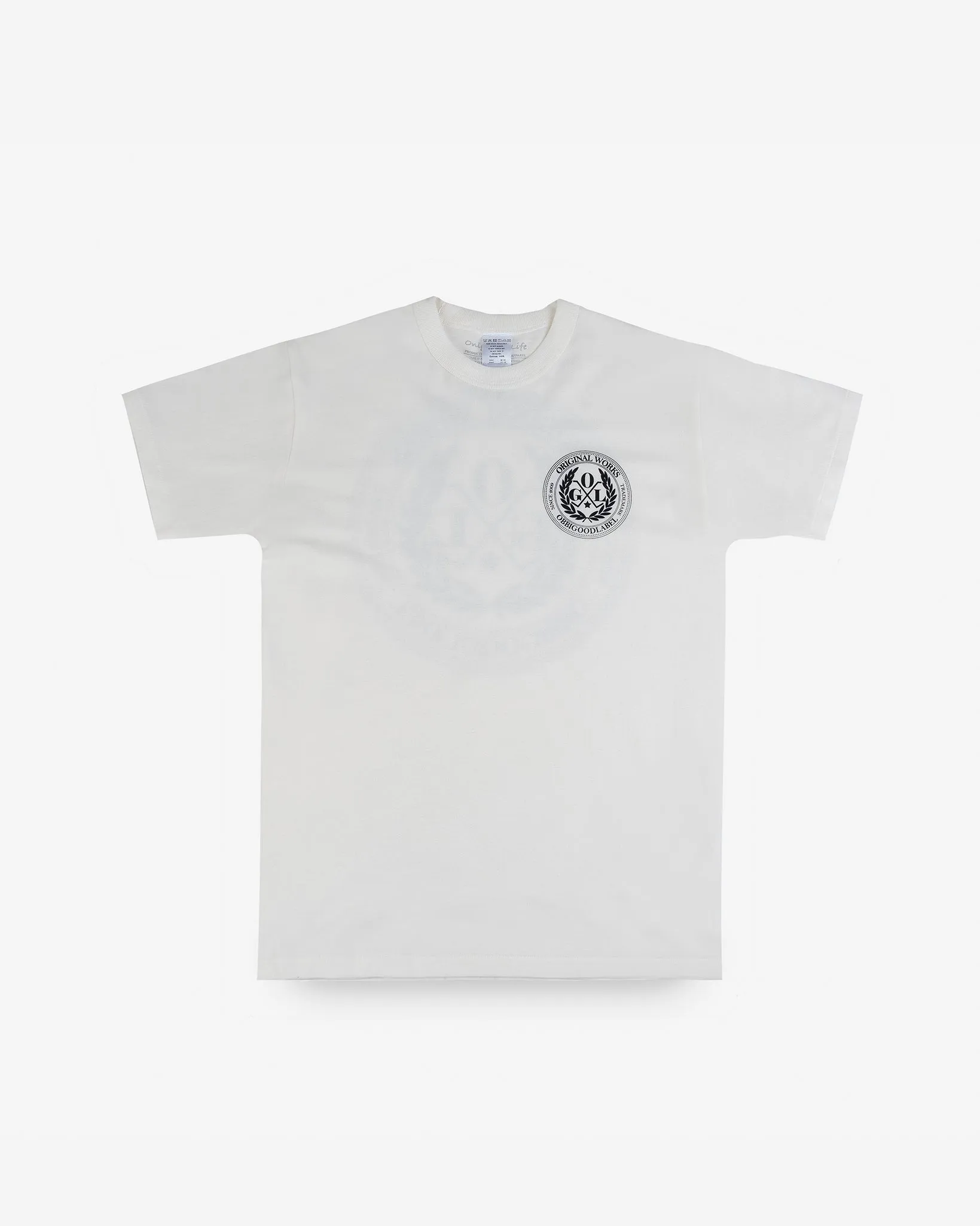 OGL 6.2oz Ringspun T-shirt - Silkscreen Printed 'OGL Logo' - Cream sold by Iron Heart