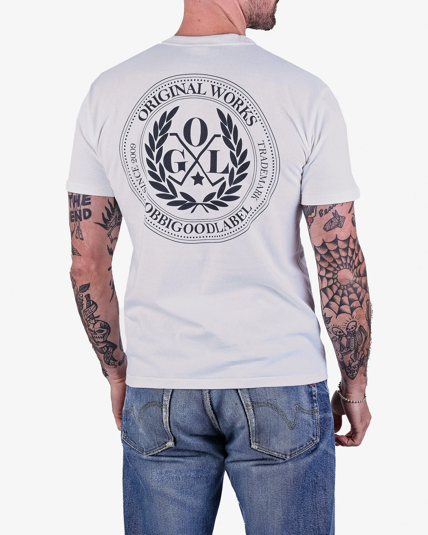 OGL 6.2oz Ringspun T-shirt - Silkscreen Printed 'OGL Logo' - Cream sold by Iron Heart product image thumbnail 3
