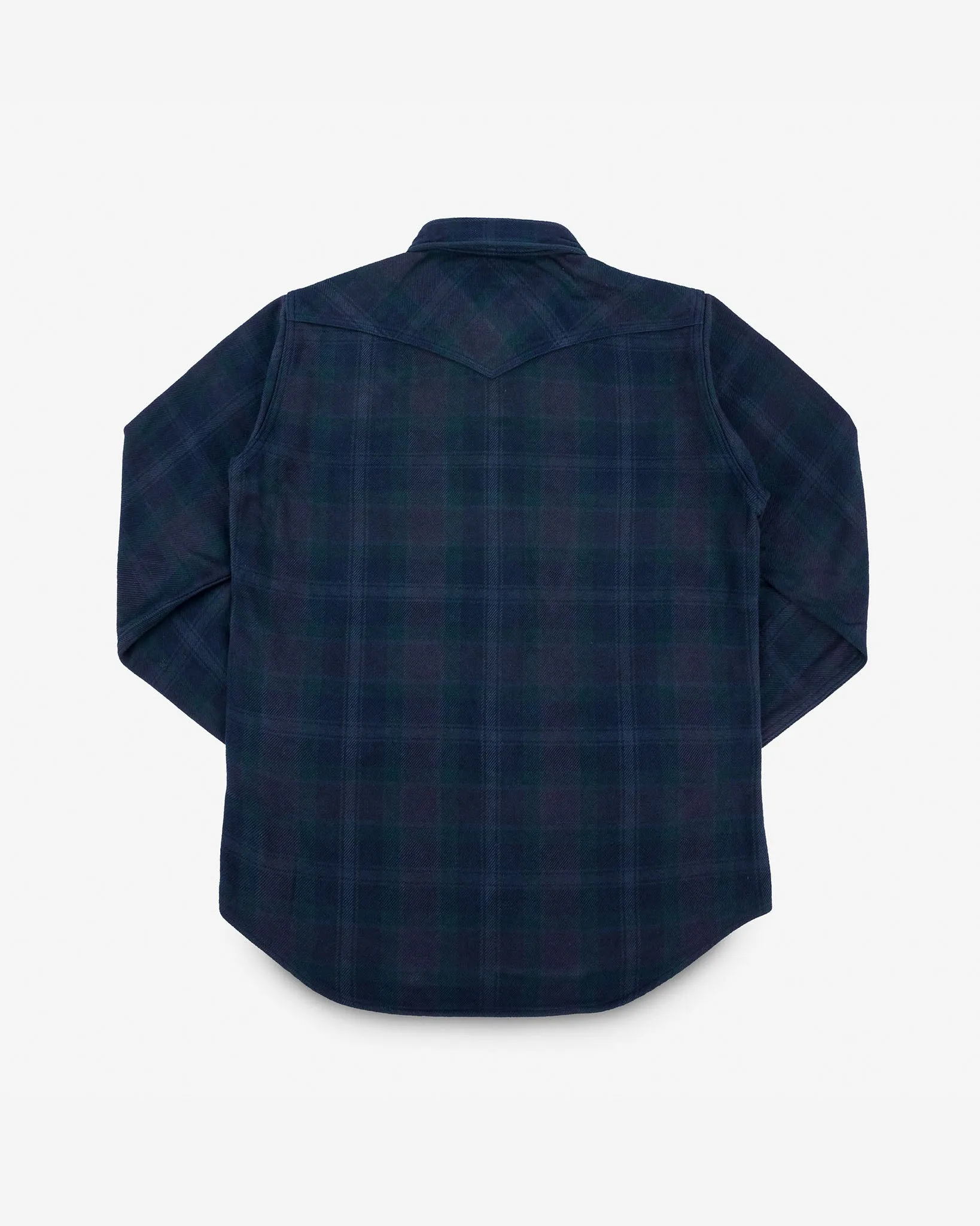 Ultra Heavy Flannel Crazy Check Western Shirt - Navy Overdyed Black sold by Iron Heart product image thumbnail 4