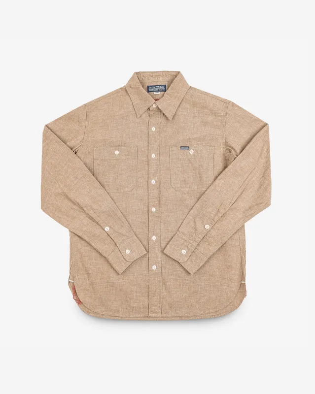10oz Selvedge Chambray Work Shirt - Khaki sold by Iron Heart