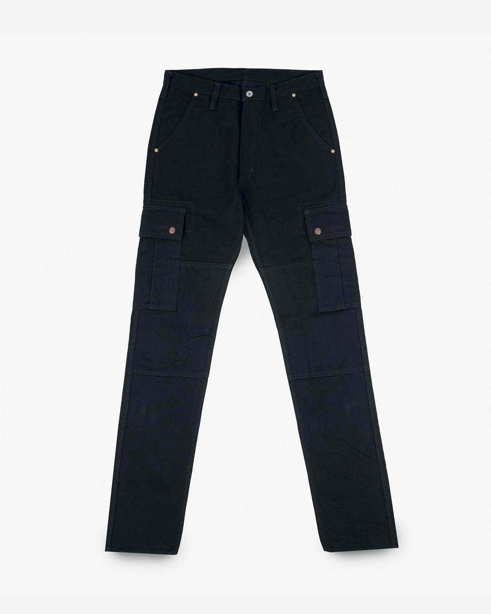 14oz Selvedge Denim Cargo Pants - Black/Black sold by Iron Heart