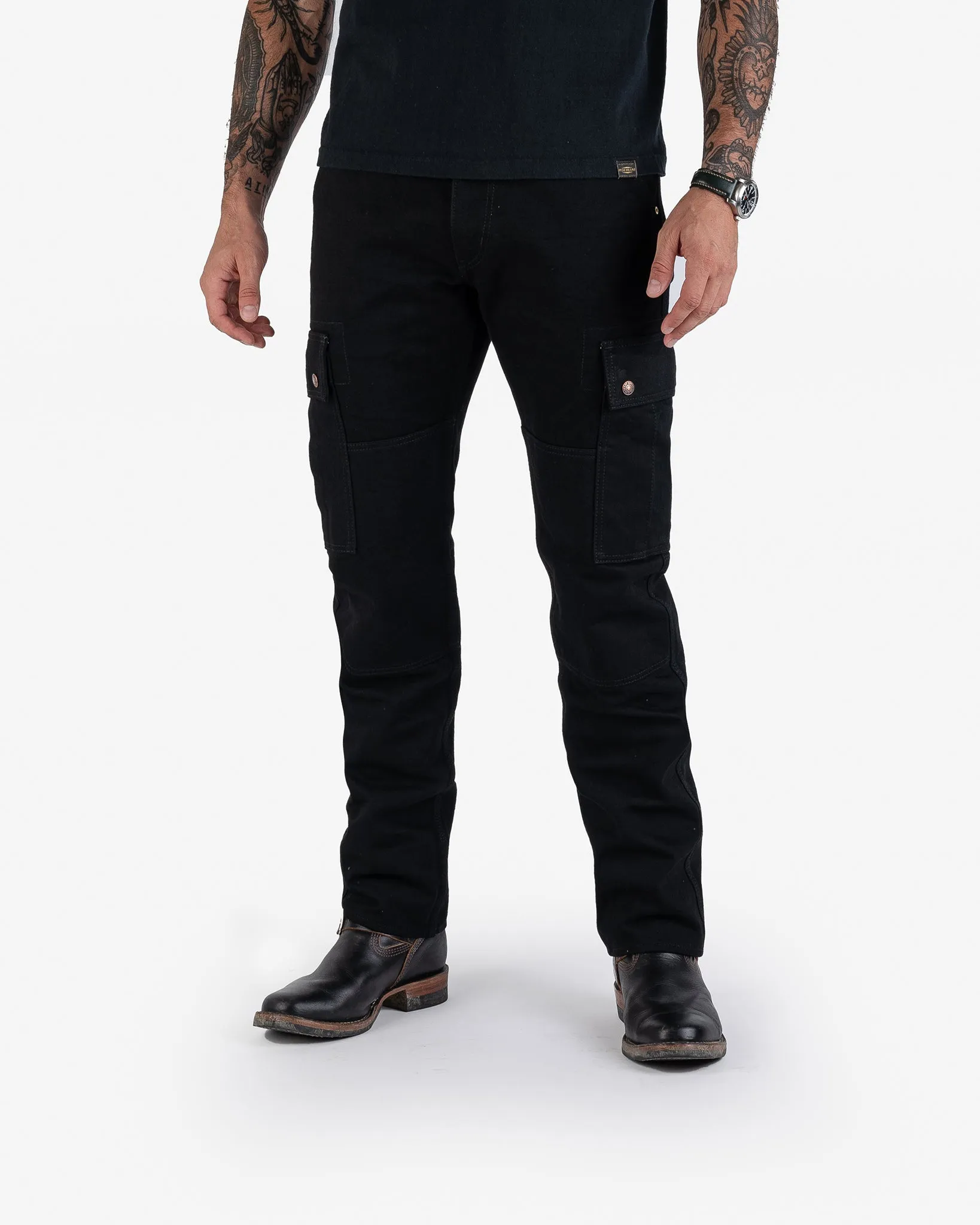 14oz Selvedge Denim Cargo Pants - Black/Black sold by Iron Heart product image thumbnail 2