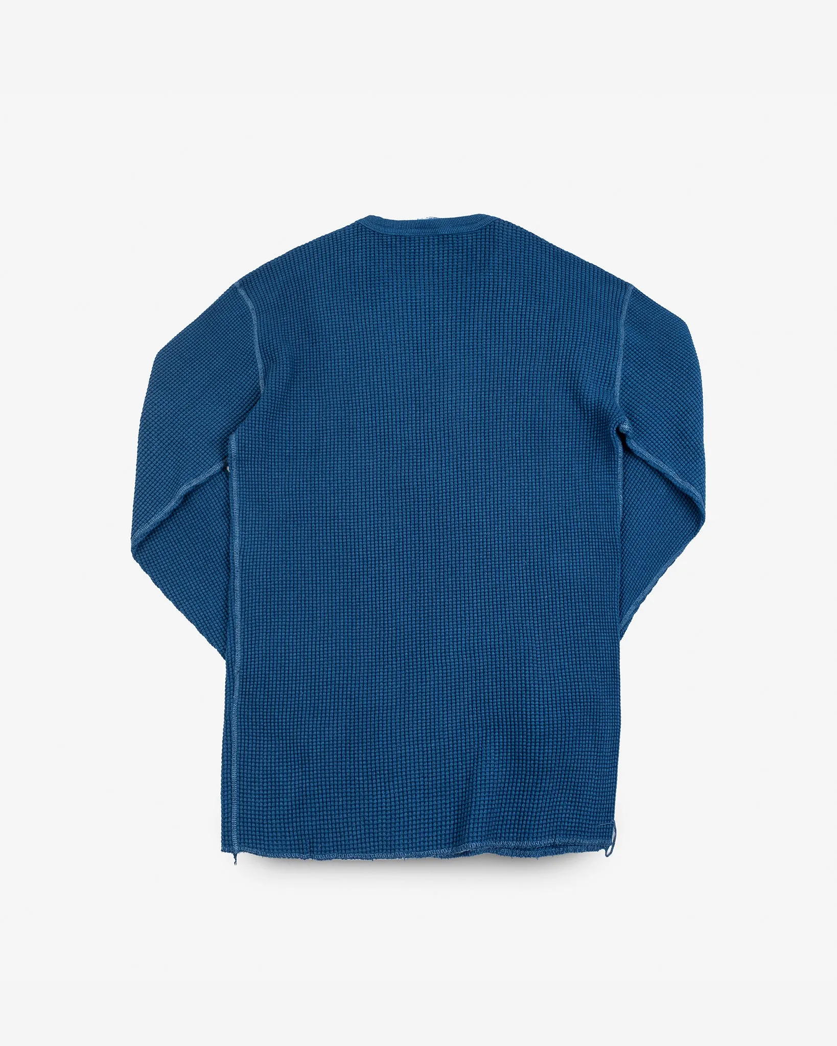 Waffle Knit Long Sleeved Crew Neck Thermal Top - Indigo Dyed sold by Iron Heart product image thumbnail 5
