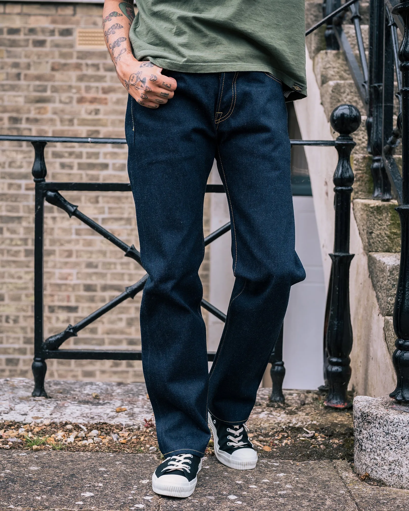 21/23oz Ultra Heavy Raw Selvedge Denim Slim Straight Cut Jeans - Indigo sold by Iron Heart product image thumbnail 4