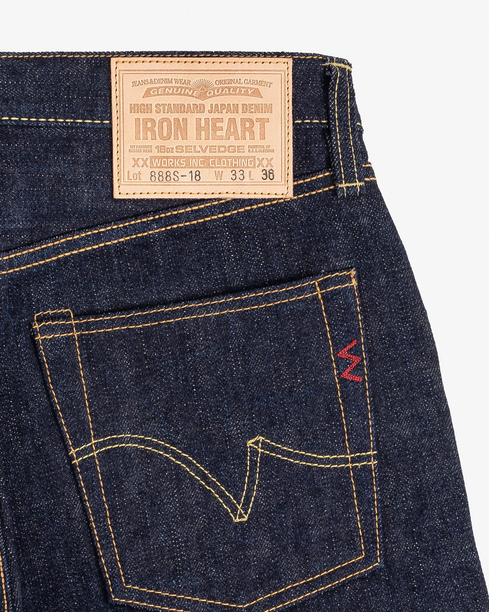 18oz Vintage Selvedge Denim Relaxed Tapered Cut Jeans - Indigo sold by Iron Heart product image thumbnail 5