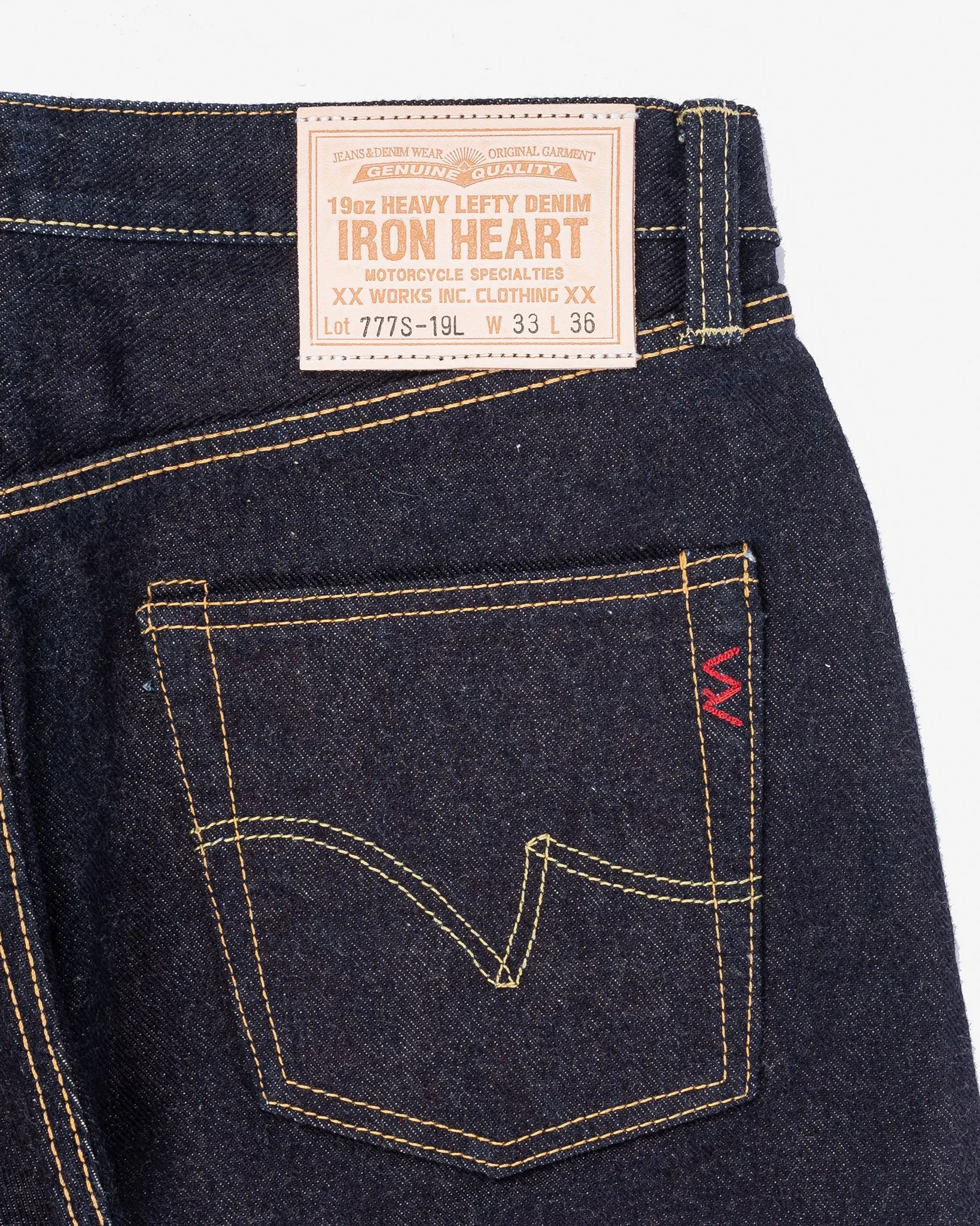 19oz Left Hand Twill Selvedge Denim Slim Tapered Cut Jeans - Indigo sold by Iron Heart product image thumbnail 5