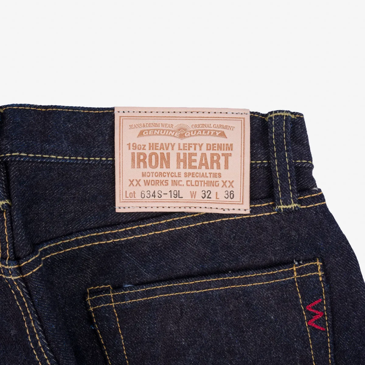 19oz Left Hand Twill Selvedge Denim Straight Cut Jeans - Indigo sold by Iron Heart product image thumbnail 4