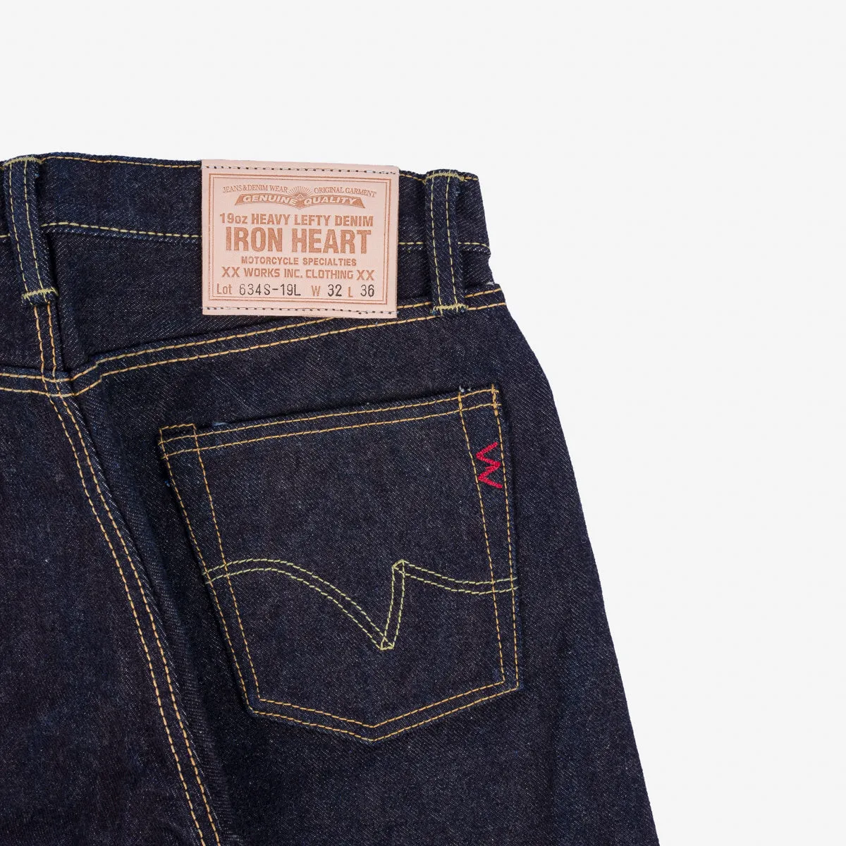 19oz Left Hand Twill Selvedge Denim Straight Cut Jeans - Indigo sold by Iron Heart product image thumbnail 3