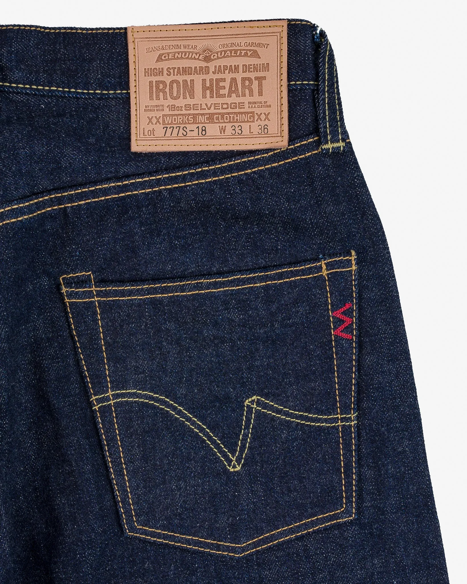 18oz Vintage Selvedge Denim Slim Tapered Cut Jeans - Indigo sold by Iron Heart product image thumbnail 5