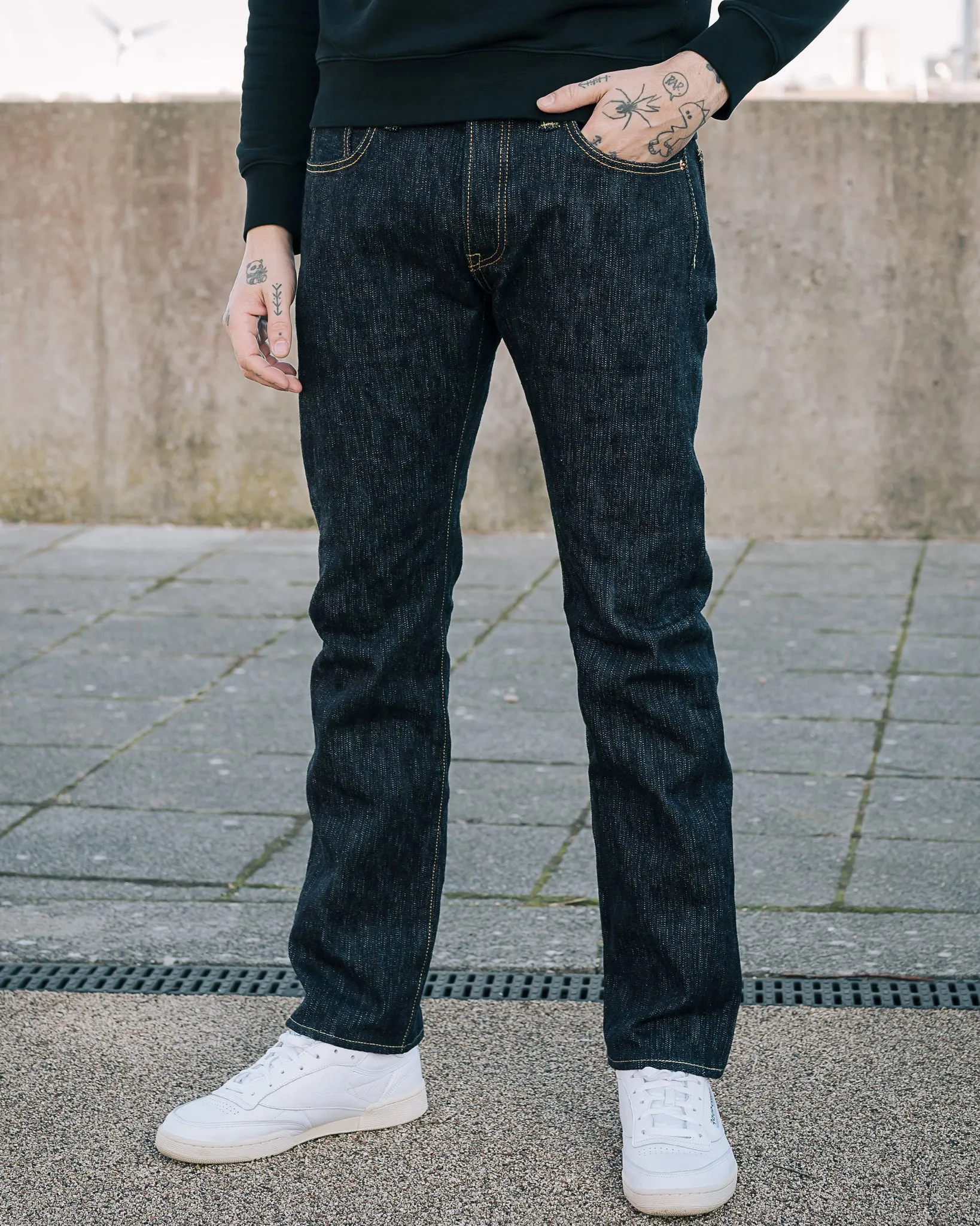 16oz Slubby Selvedge Denim Slim Tapered Cut Jeans - Indigo sold by Iron Heart product image thumbnail 4