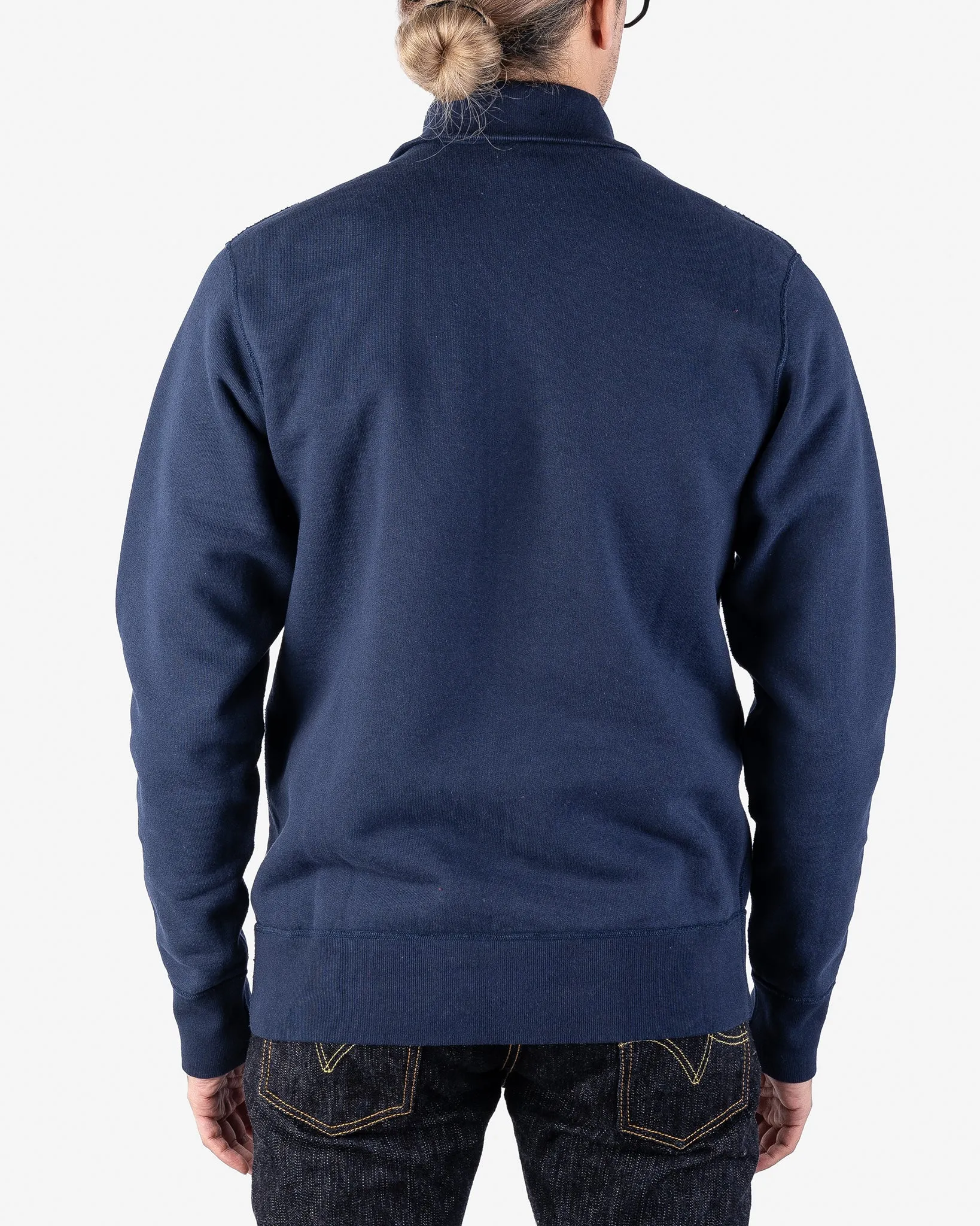 14oz Ultra Heavyweight Loopwheel Cotton Zip Up Sweater - Navy sold by Iron Heart product image thumbnail 3