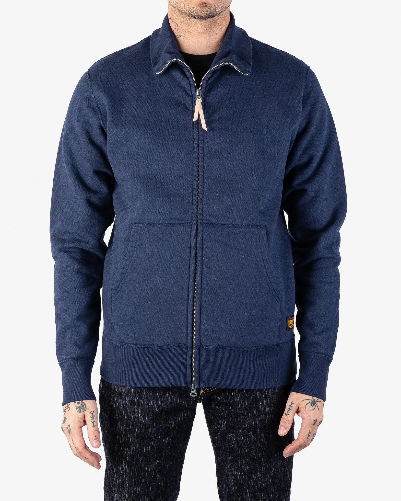 14oz Ultra Heavyweight Loopwheel Cotton Zip Up Sweater - Navy sold by Iron Heart product image thumbnail 2