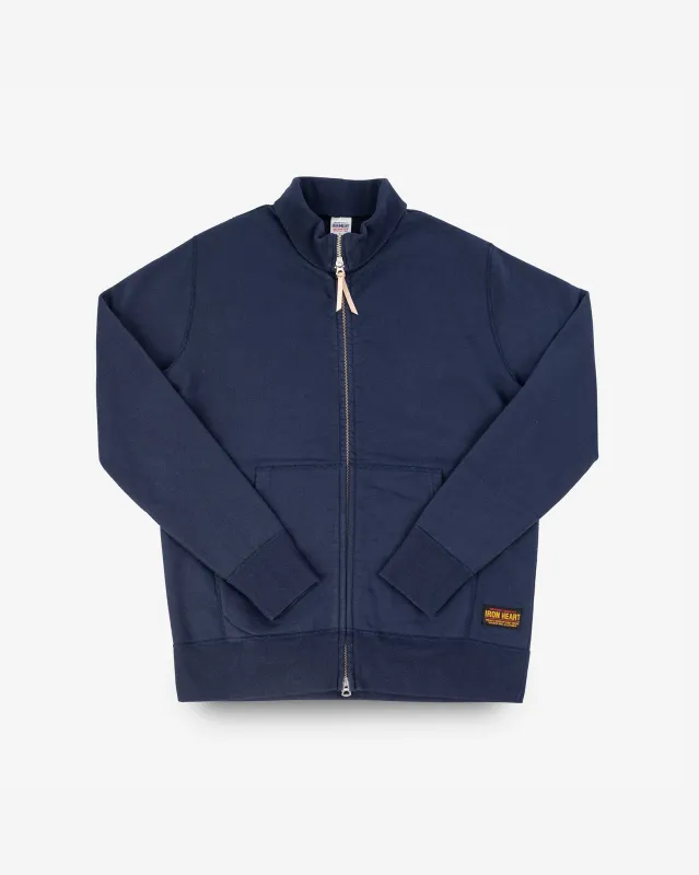14oz Ultra Heavyweight Loopwheel Cotton Zip Up Sweater - Navy sold by Iron Heart