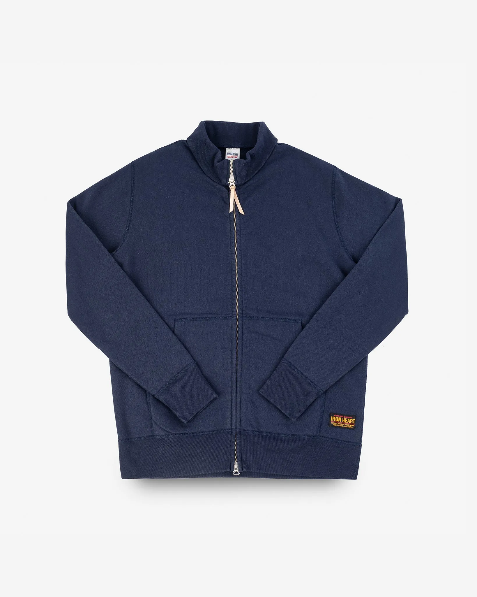14oz Ultra Heavyweight Loopwheel Cotton Zip Up Sweater - Navy sold by Iron Heart