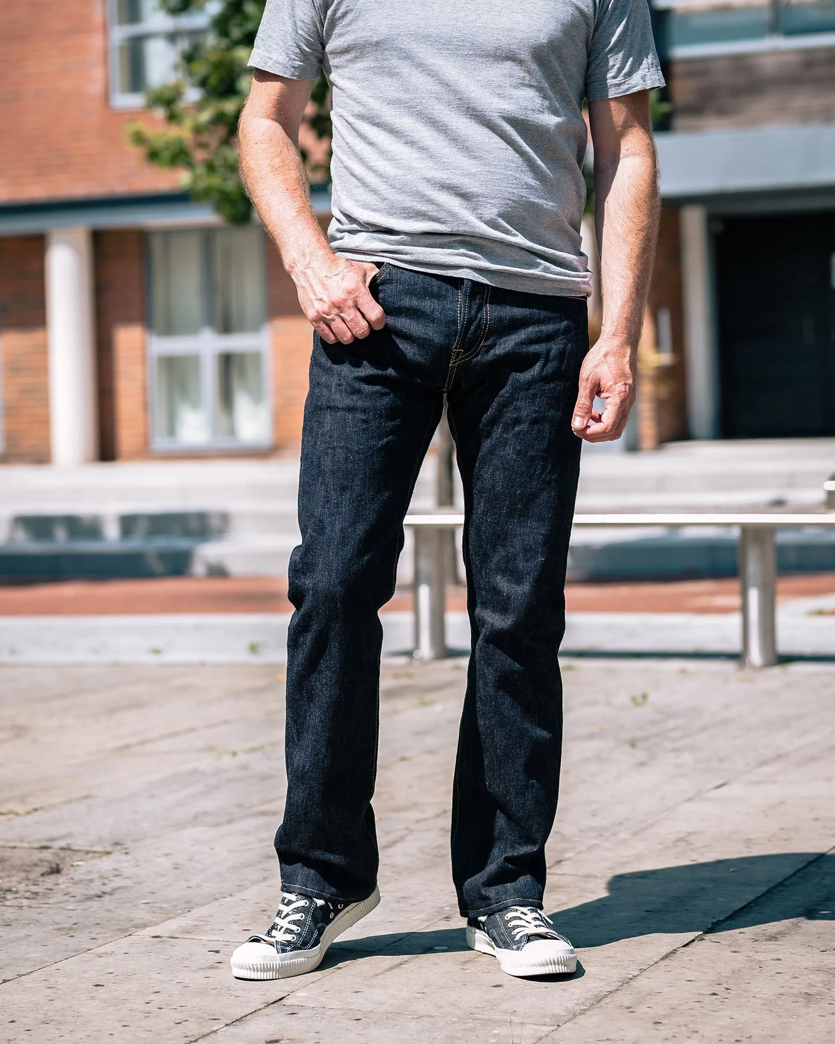 16oz Slubby Selvedge Denim Slim Straight Cut Jeans - Indigo sold by Iron Heart product image thumbnail 4