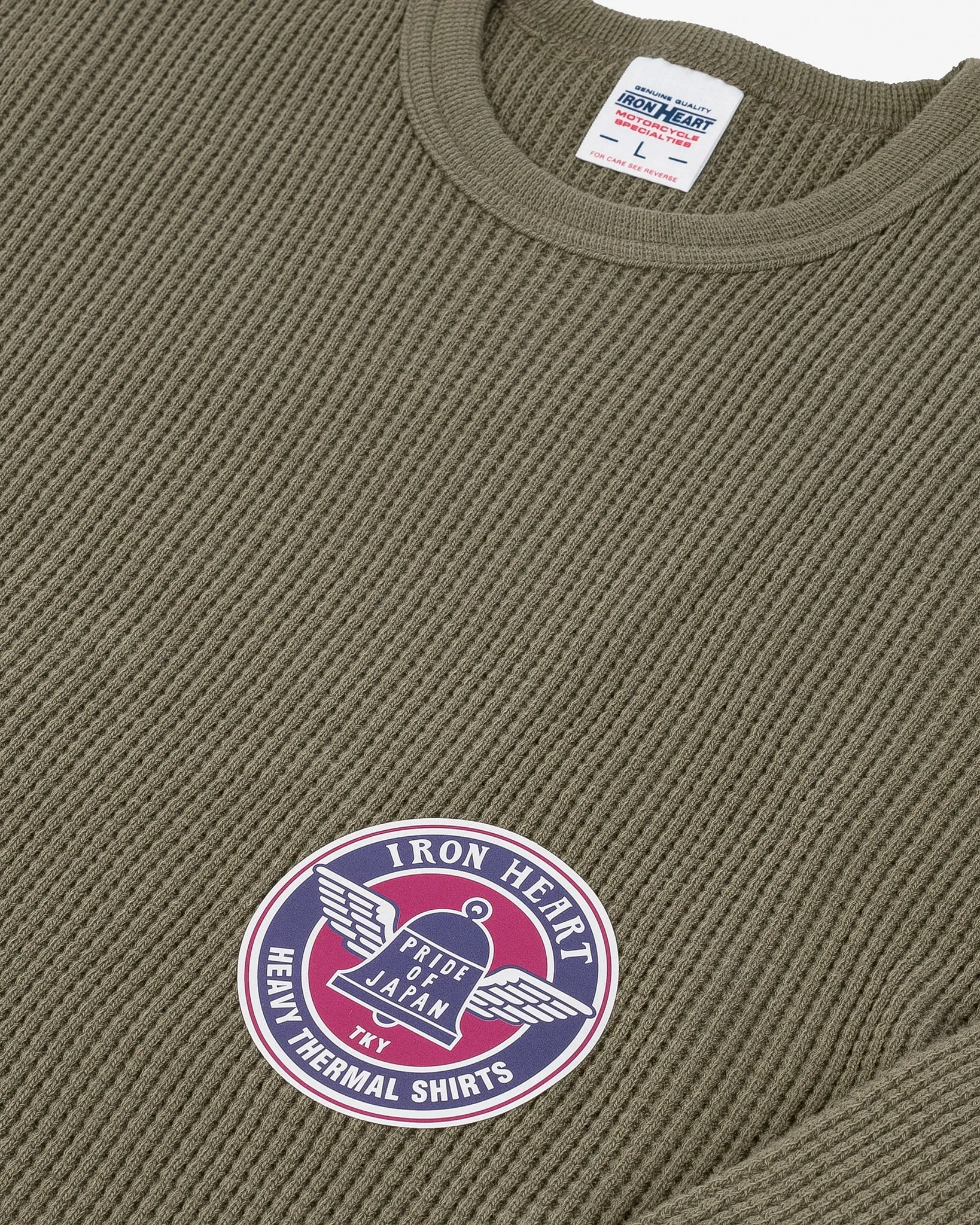 Waffle Knit Long Sleeved Crew Neck Thermal Top - Olive sold by Iron Heart product image thumbnail 5