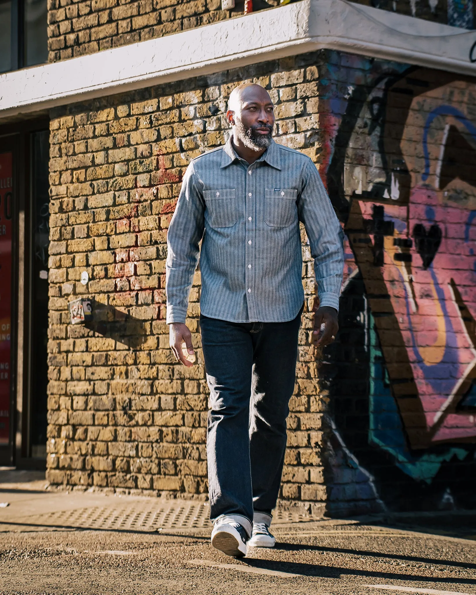 12oz Herringbone Work Shirt - Indigo sold by Iron Heart product image thumbnail 4