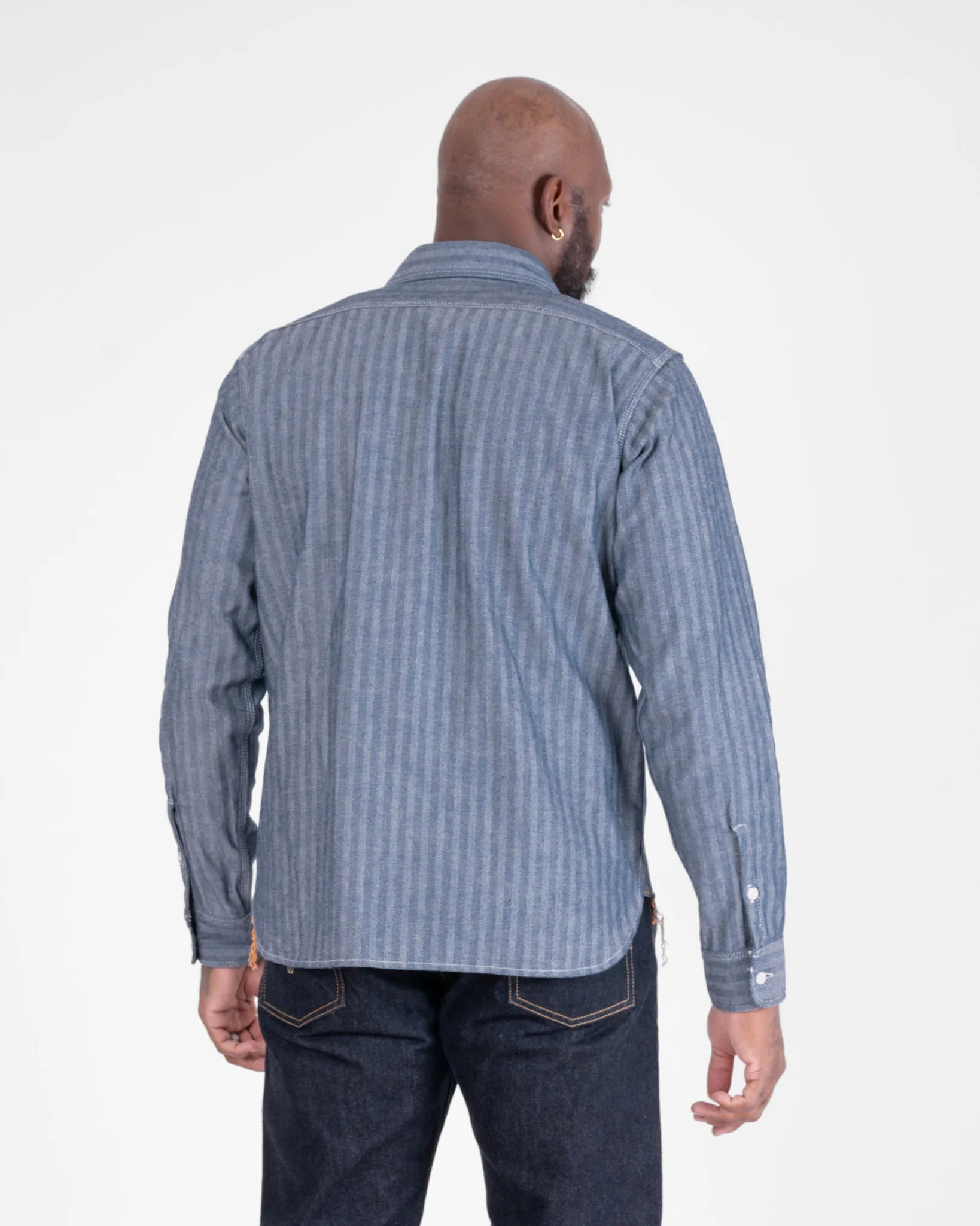 12oz Herringbone Work Shirt - Indigo sold by Iron Heart product image thumbnail 3