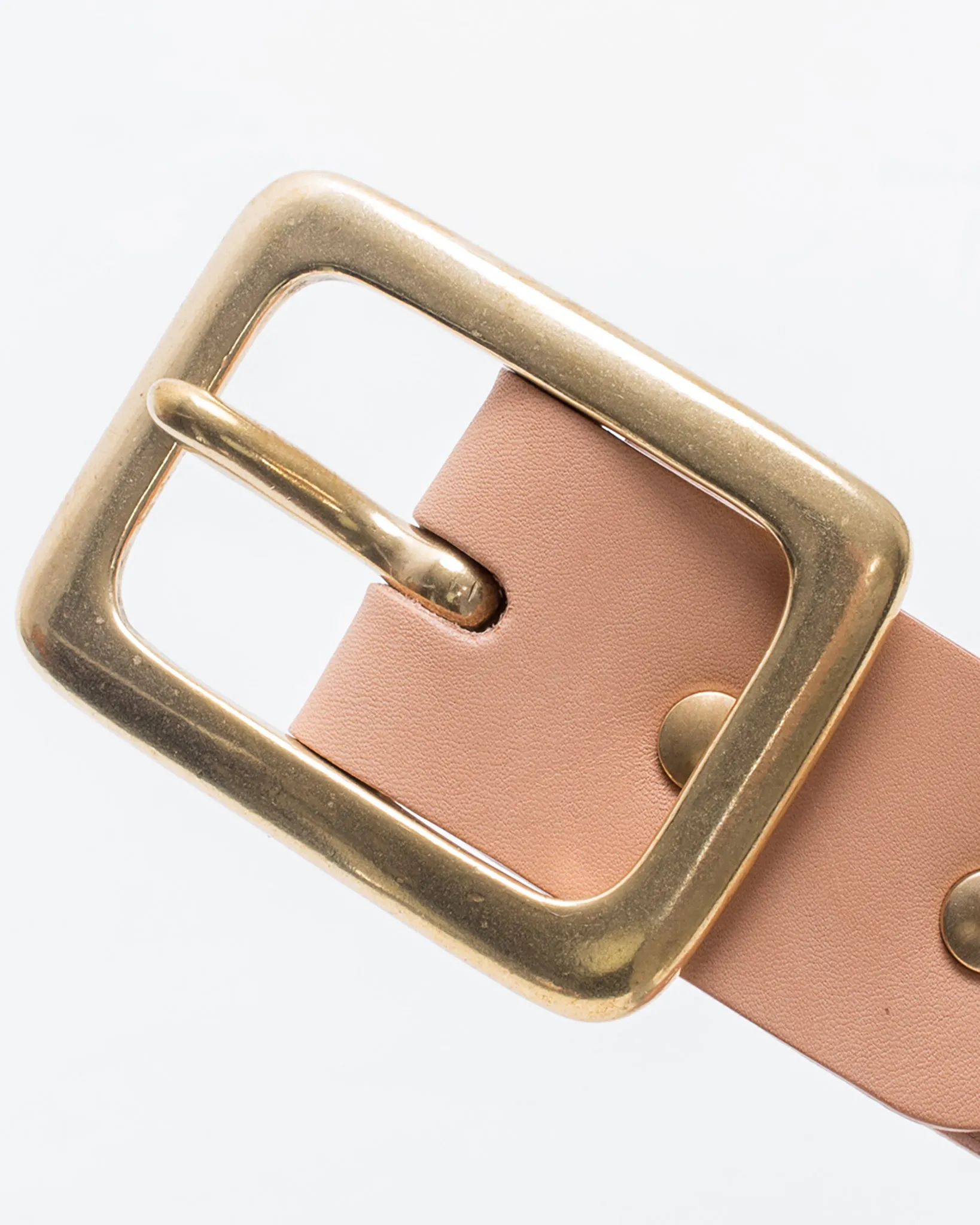 Heavy Duty "Tochigi" Leather Belt with Brass Garrison Buckle - Natural sold by Iron Heart product image thumbnail 3