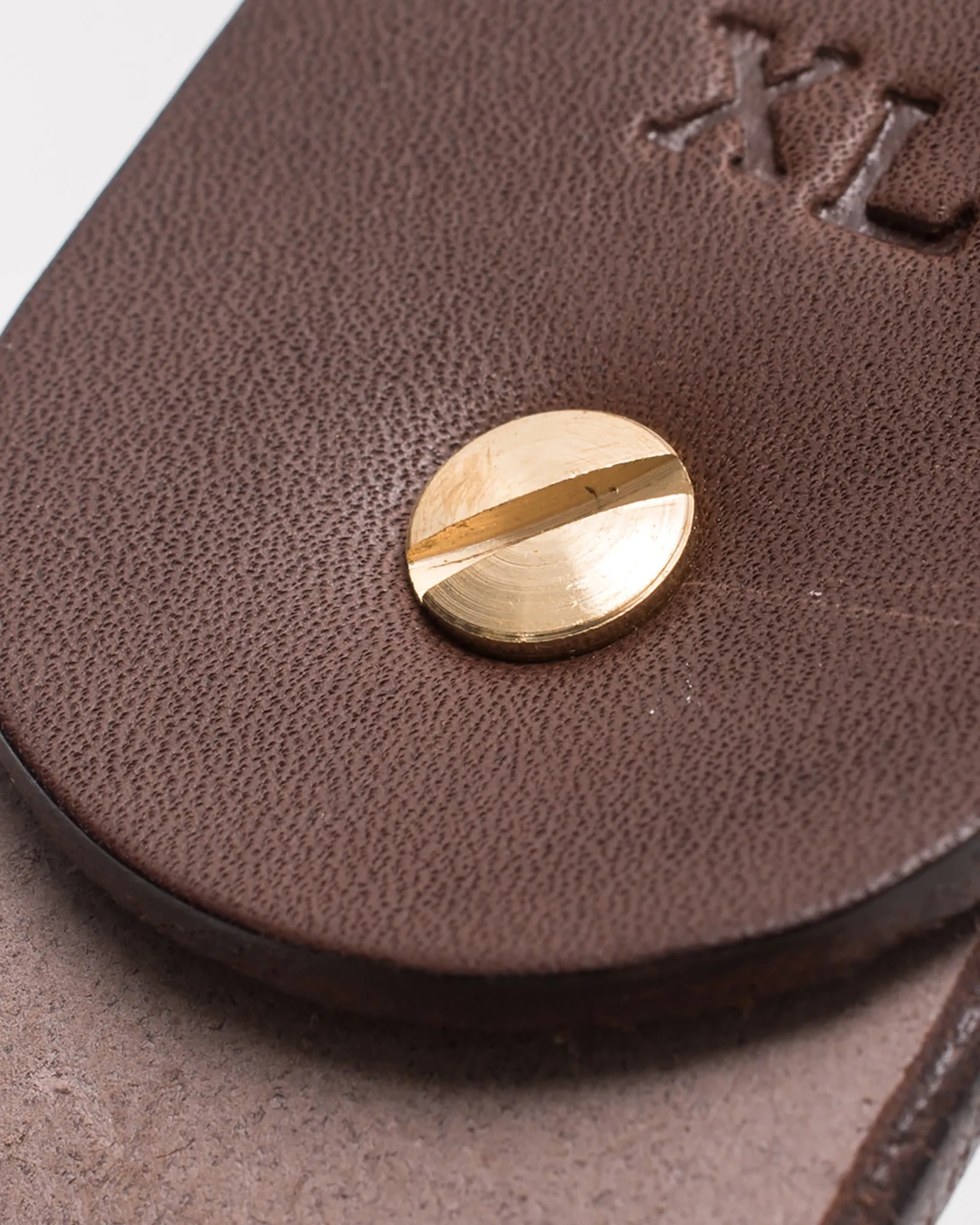 Heavy Duty "Tochigi" Leather Belt with Brass Garrison Buckle - Brown sold by Iron Heart product image thumbnail 4