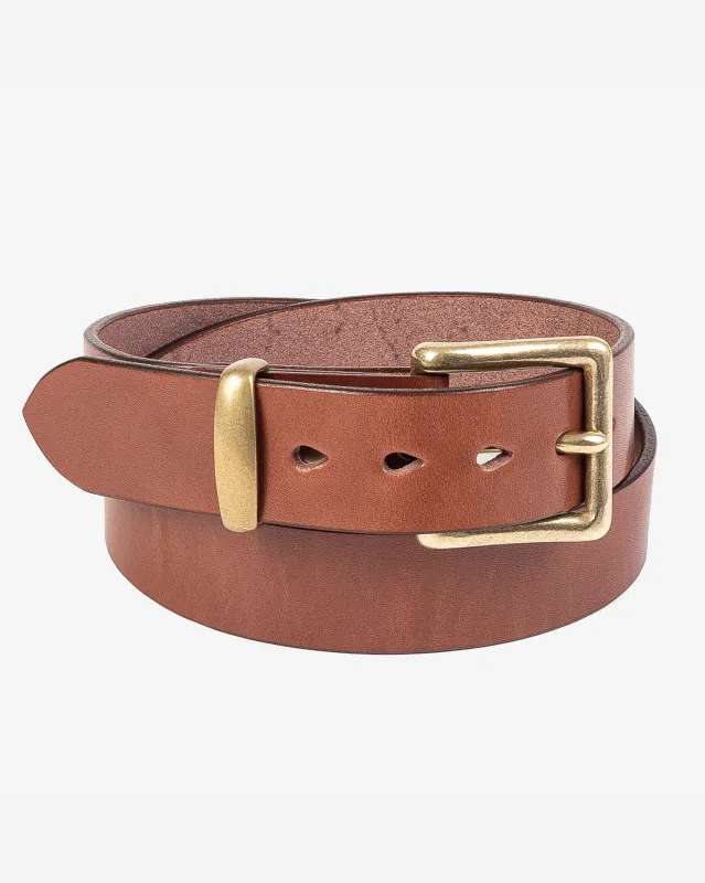 Heavy Duty "Tochigi" Leather Belt - Brown sold by Iron Heart